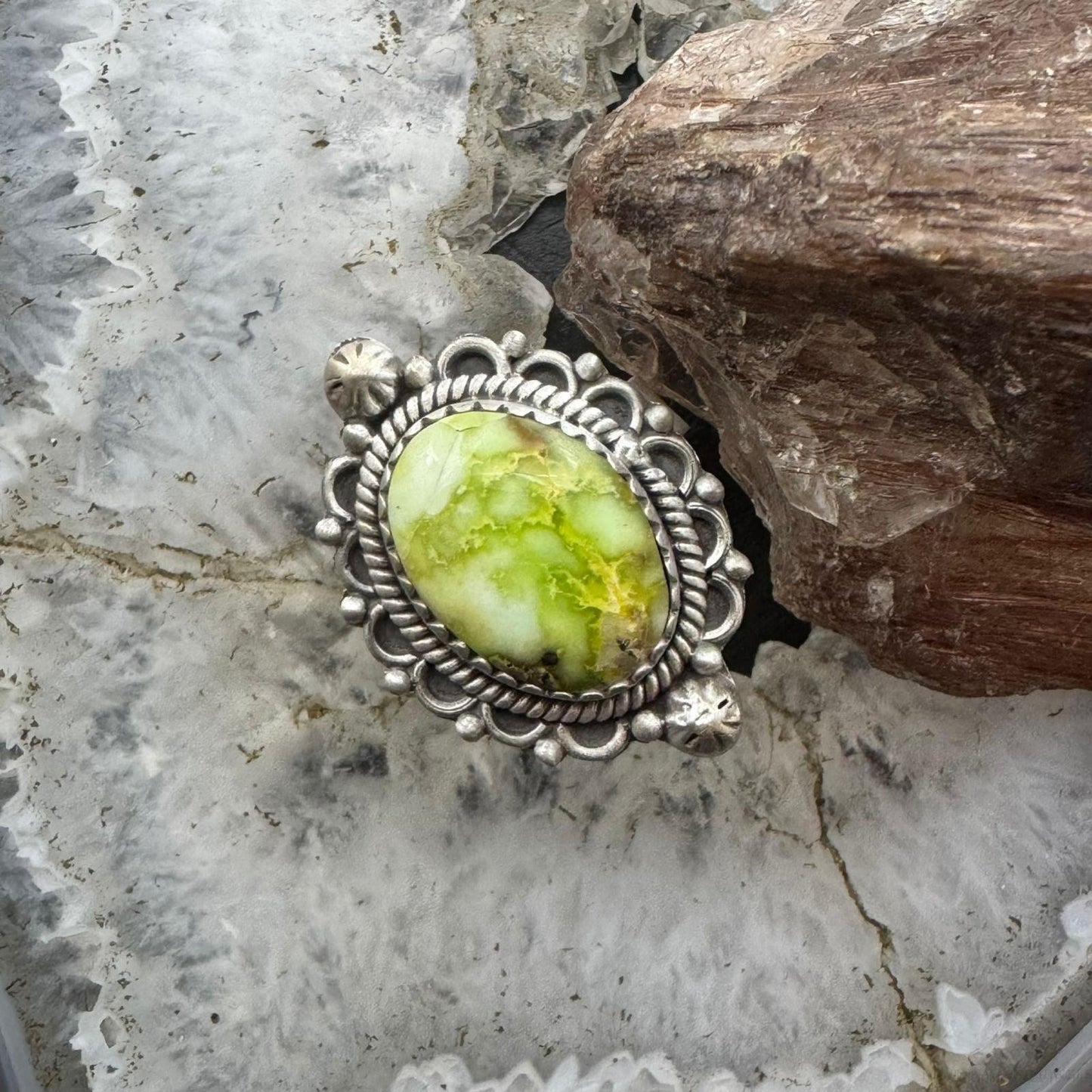 Sterling Silver Southwestern Style Palamino Decorated Adjustable Ring For Women