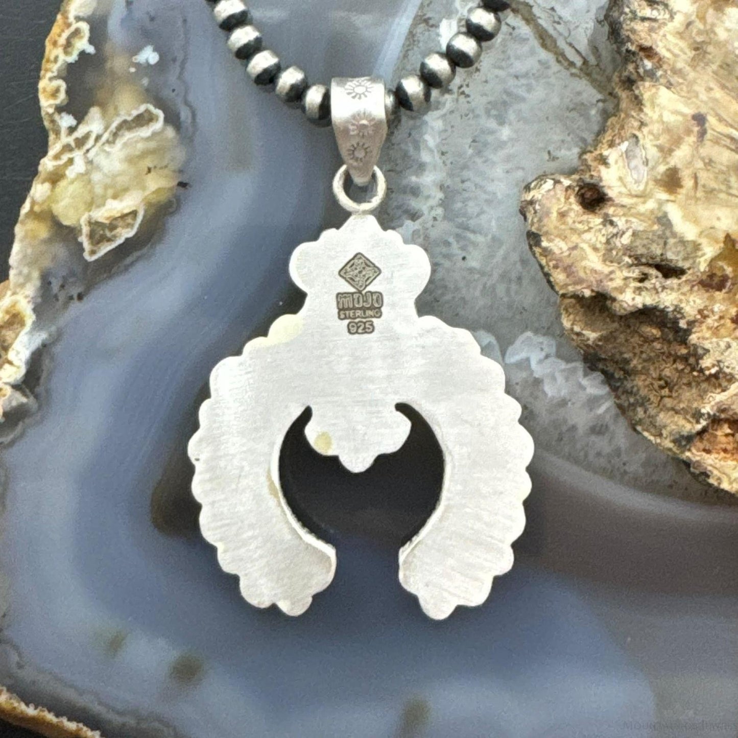 Sterling Silver Southwestern Style Multi Turquoise Decorated Naja Pendant For Women