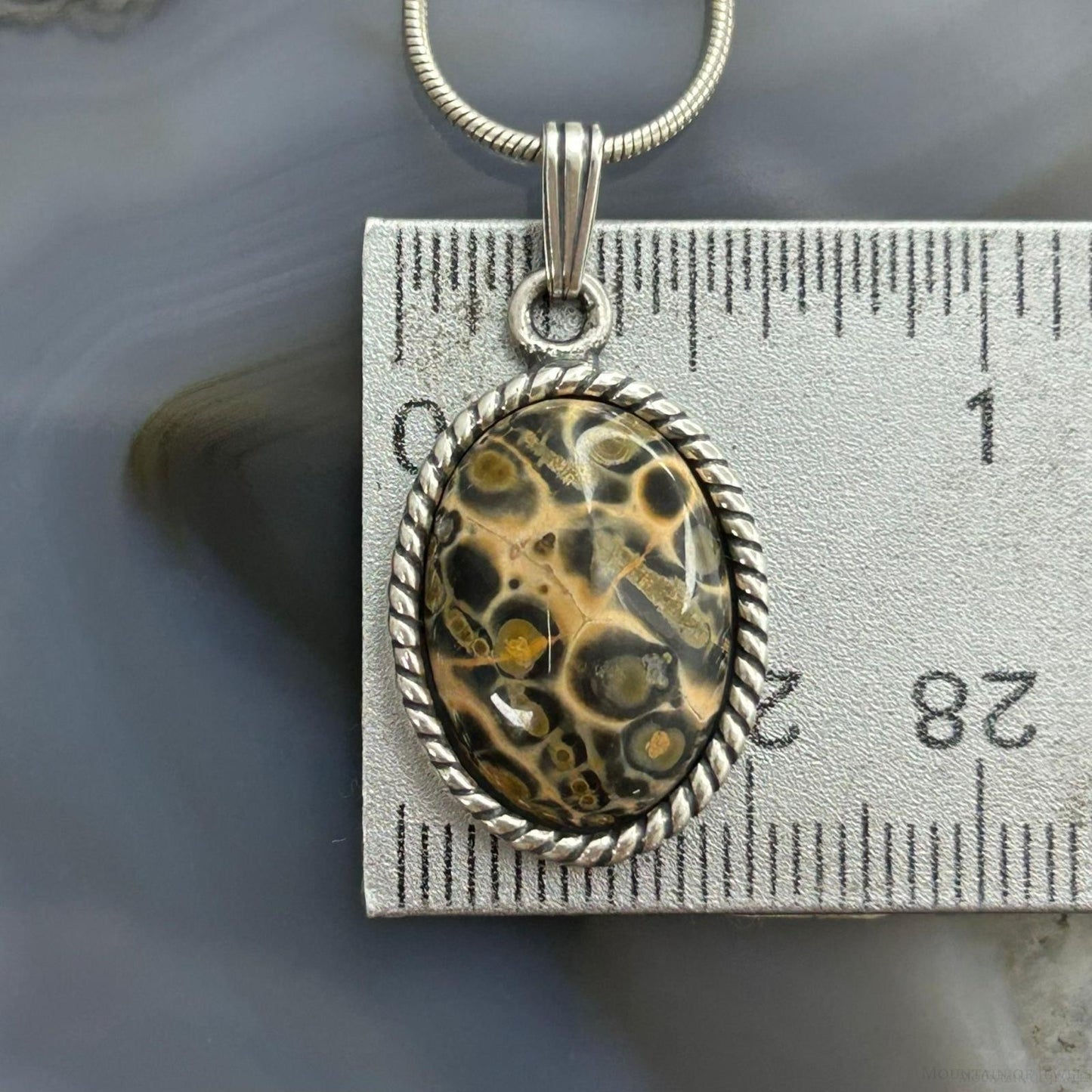 Carolyn Pollack Sterling Silver Picture Jasper Pendant with 16" Necklace For Women