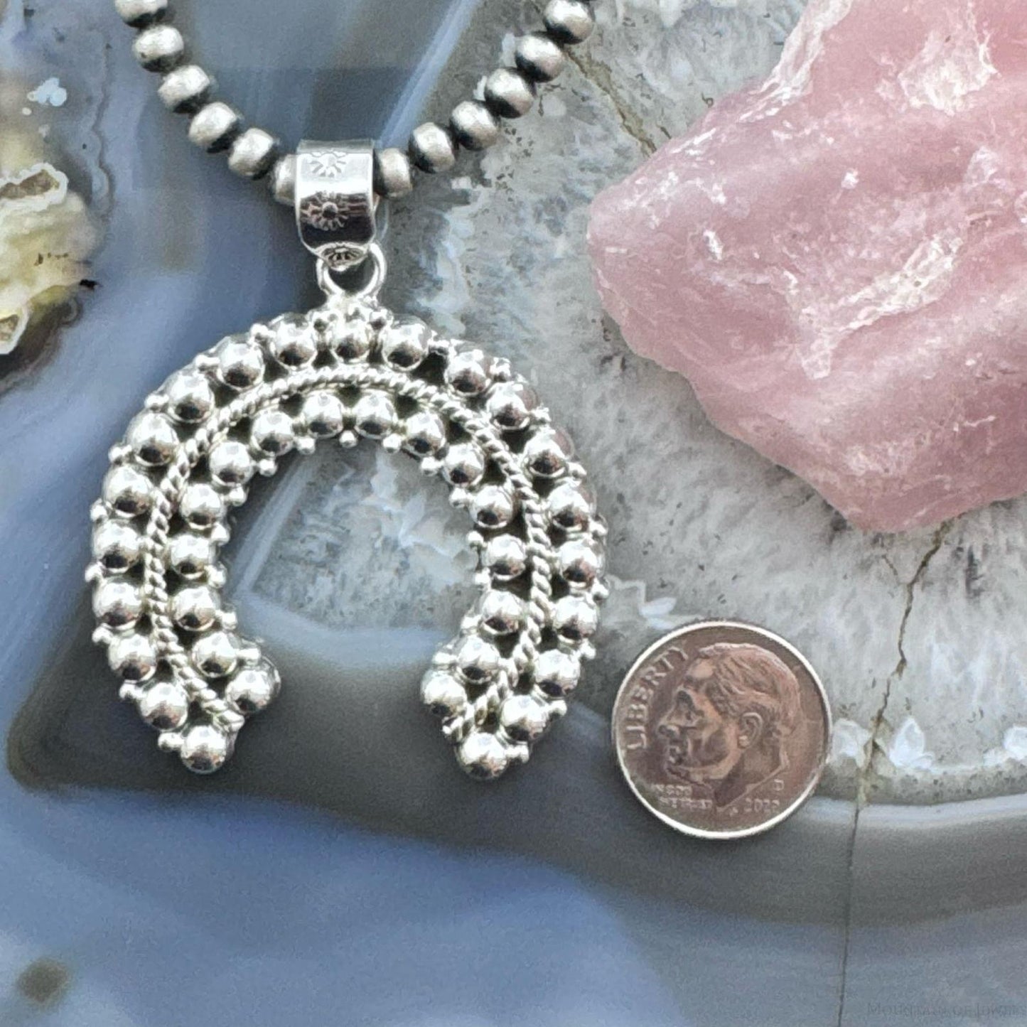 Southwestern Style Sterling Silver Decorated Unisex Cluster Naja Pendant