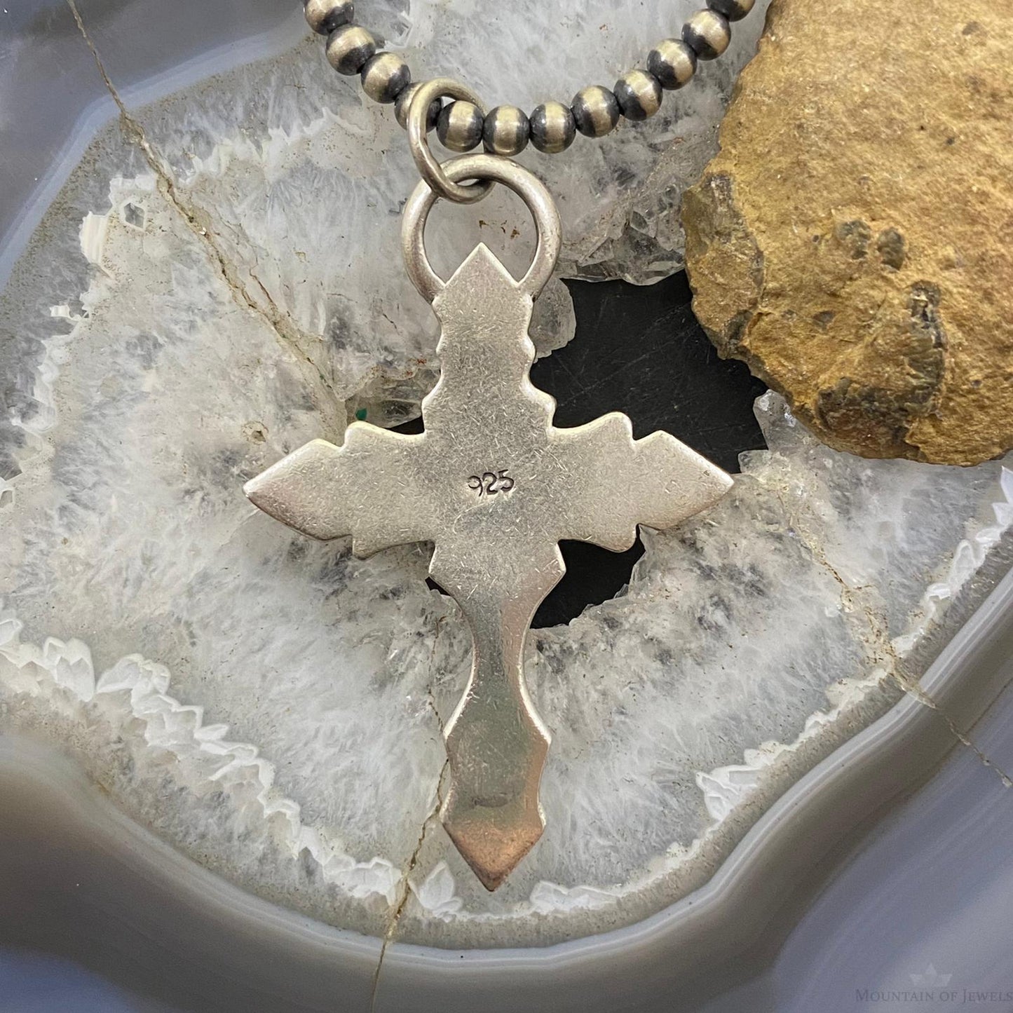 Sterling Silver Gothic Cross with a Skull Unisex Pendant