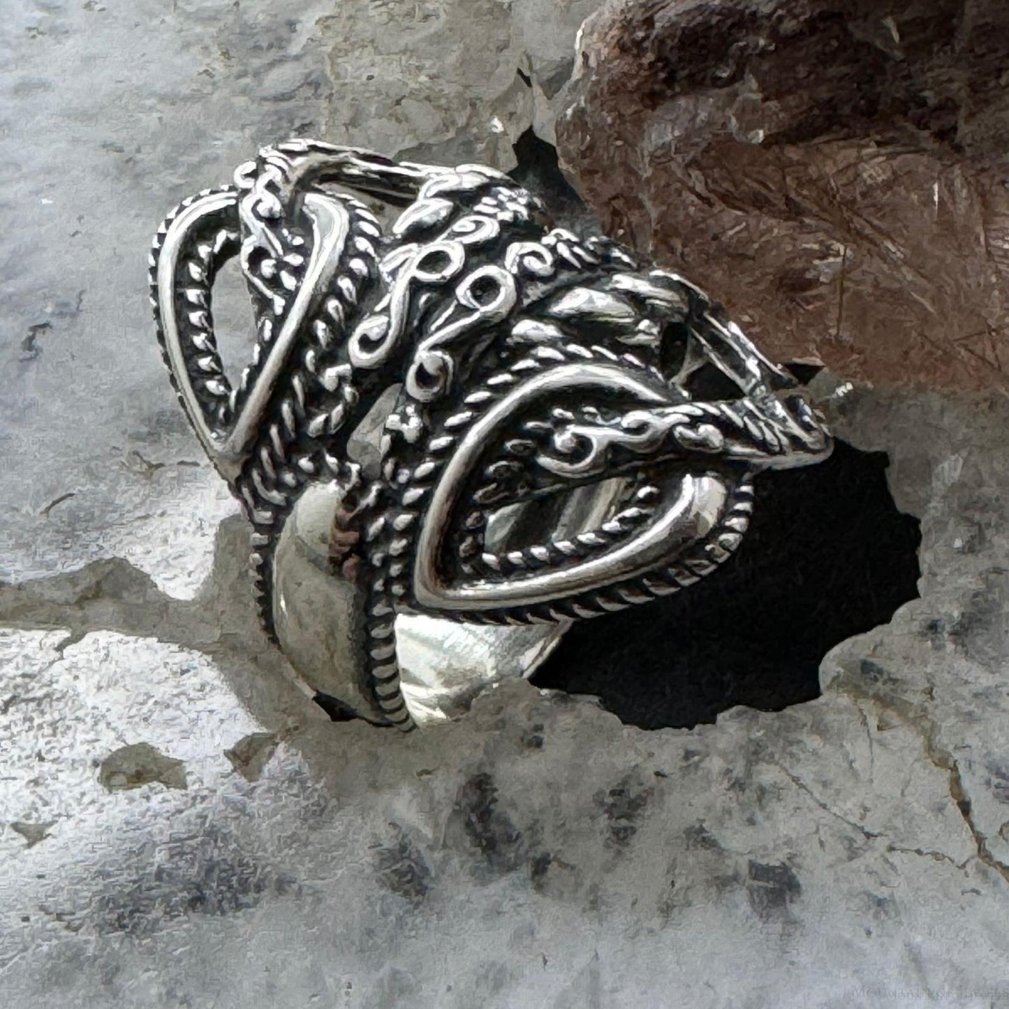 Carolyn Pollack Sterling Silver Swirly Decorated Ring For Women w/Size Variety