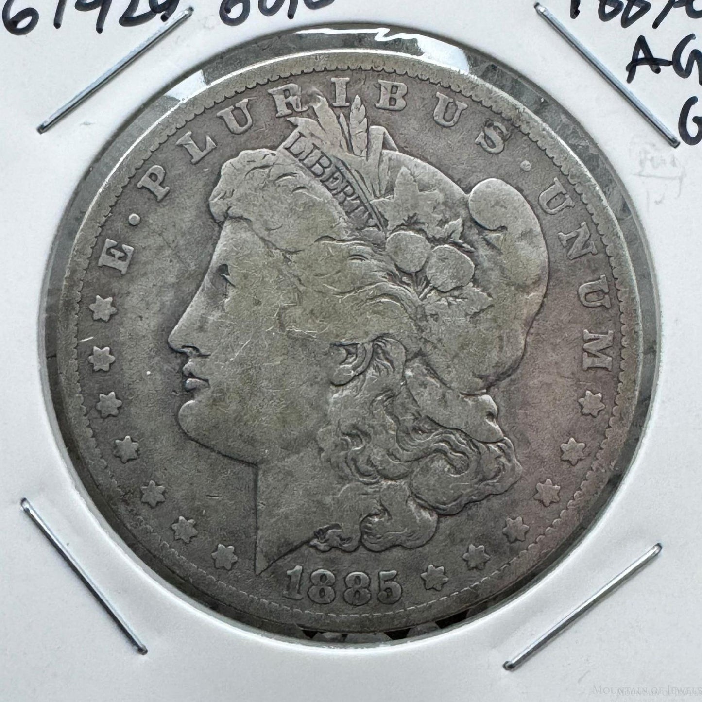 1885-O US 90% Morgan Silver Dollar AG-G #61424-6GO