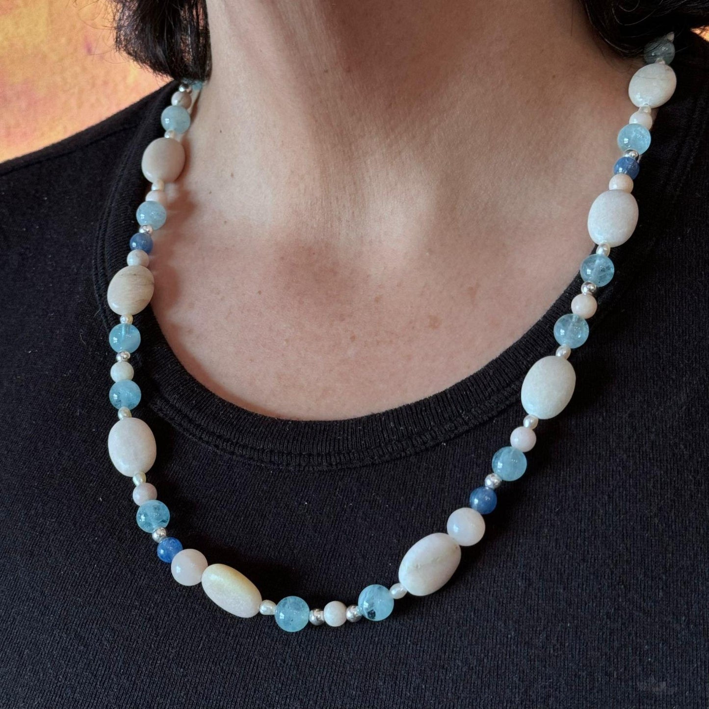 Carolyn Pollack Sterling Silver Beach Tone Multi Gemstone 23" Necklace For Women