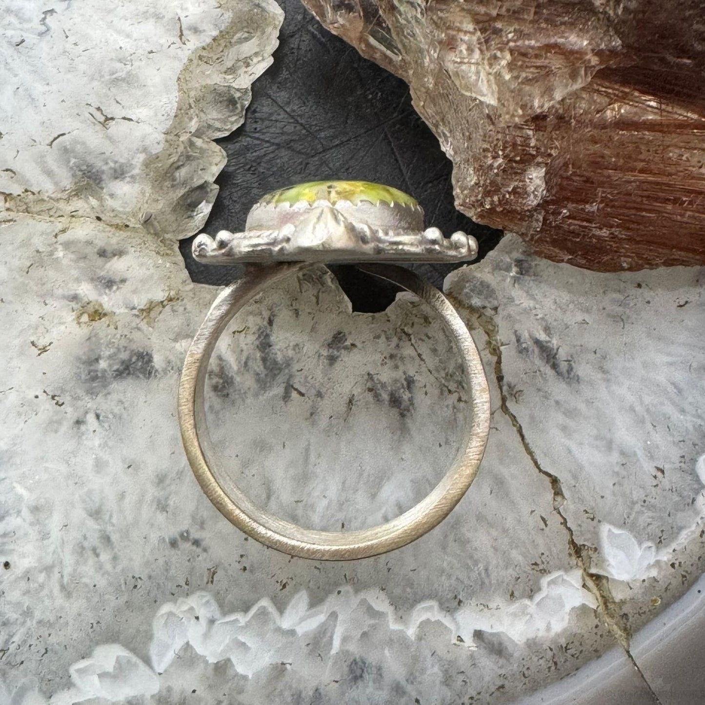 Sterling Silver Southwestern Style Palamino Decorated Adjustable Ring For Women