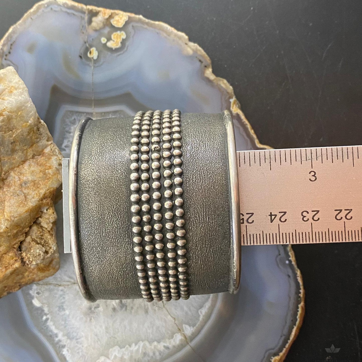 Tawney Cruz-Willie Native American Sterling Silver Heavy Wide Unisex Bracelet