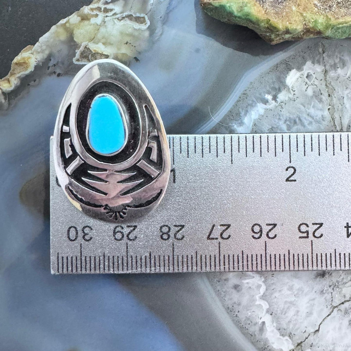 Abraham Begay Native American Sterling Silver Turquoise Overlay Post Earrings For Women