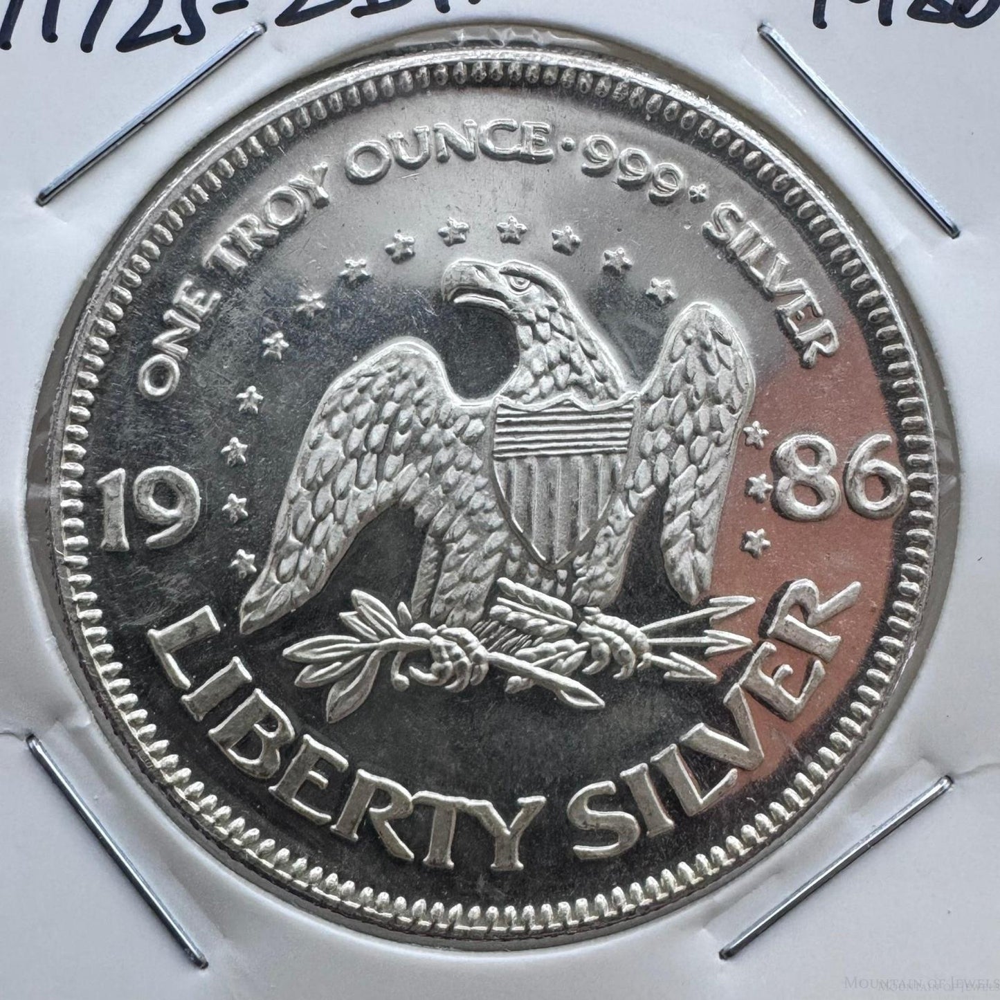 1986 US One Troy Ounce .999 Fine Liberty Silver Round #71725-2HD