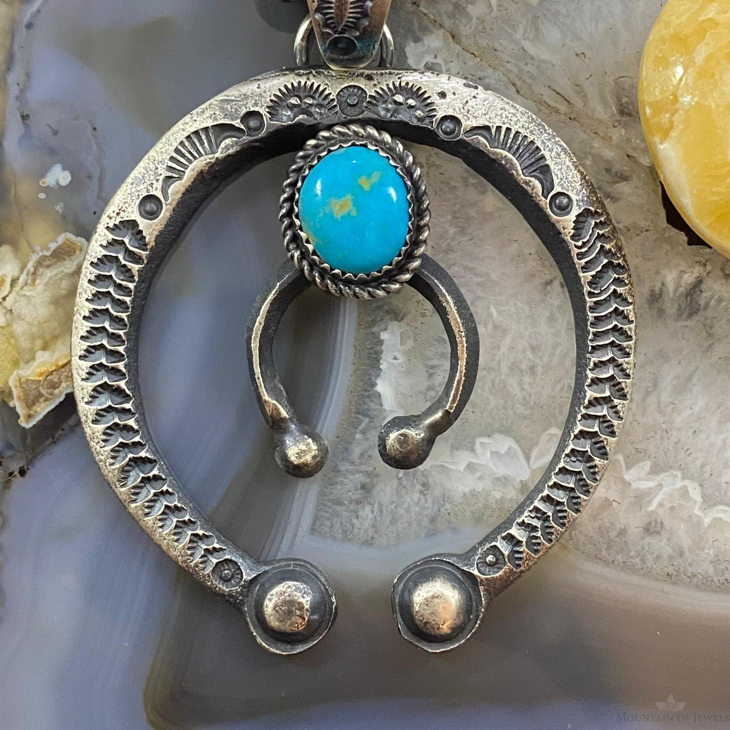 Eva & Linberg Billah Sterling Silver Turquoise Decorated Naja Unisex Pendant #21