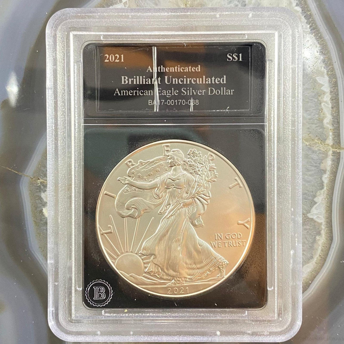 2021 US American Silver Eagle Mint Slab Coin #BA17-00170-038