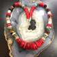 Tommy & Rosita Singer Sterling Silver Coral / Multi Stone Beads 20" Necklace
