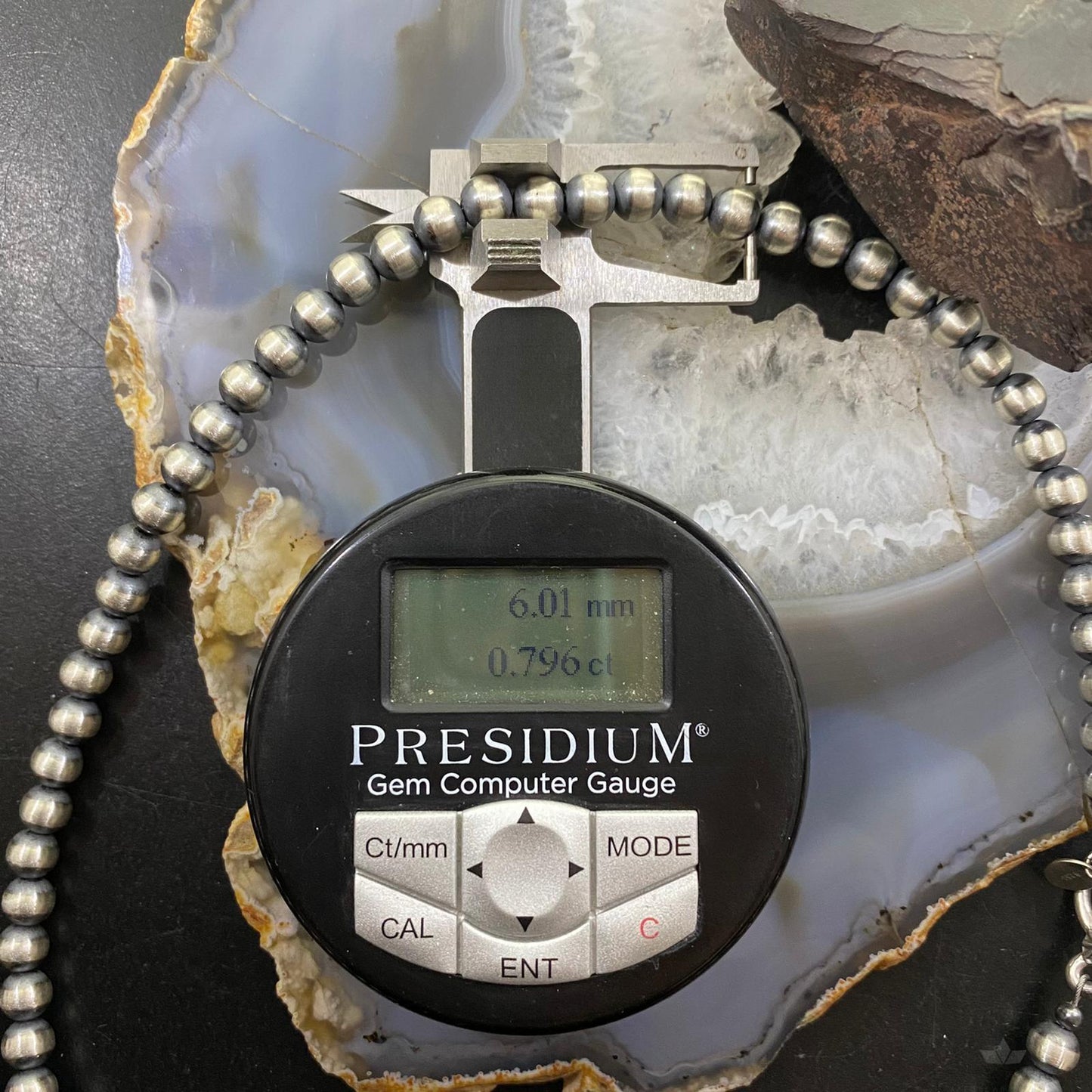 Navajo Pearl Beads 6 mm Sterling Silver Necklace Length 20" For Women