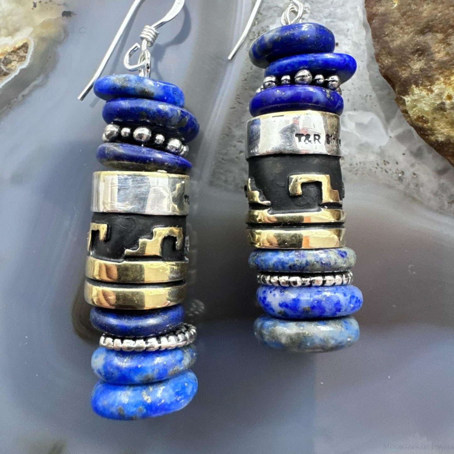 Tommy & Rosita Singer Sterling Silver Lapis Lazuli Bead Dangle Earrings For Women #1