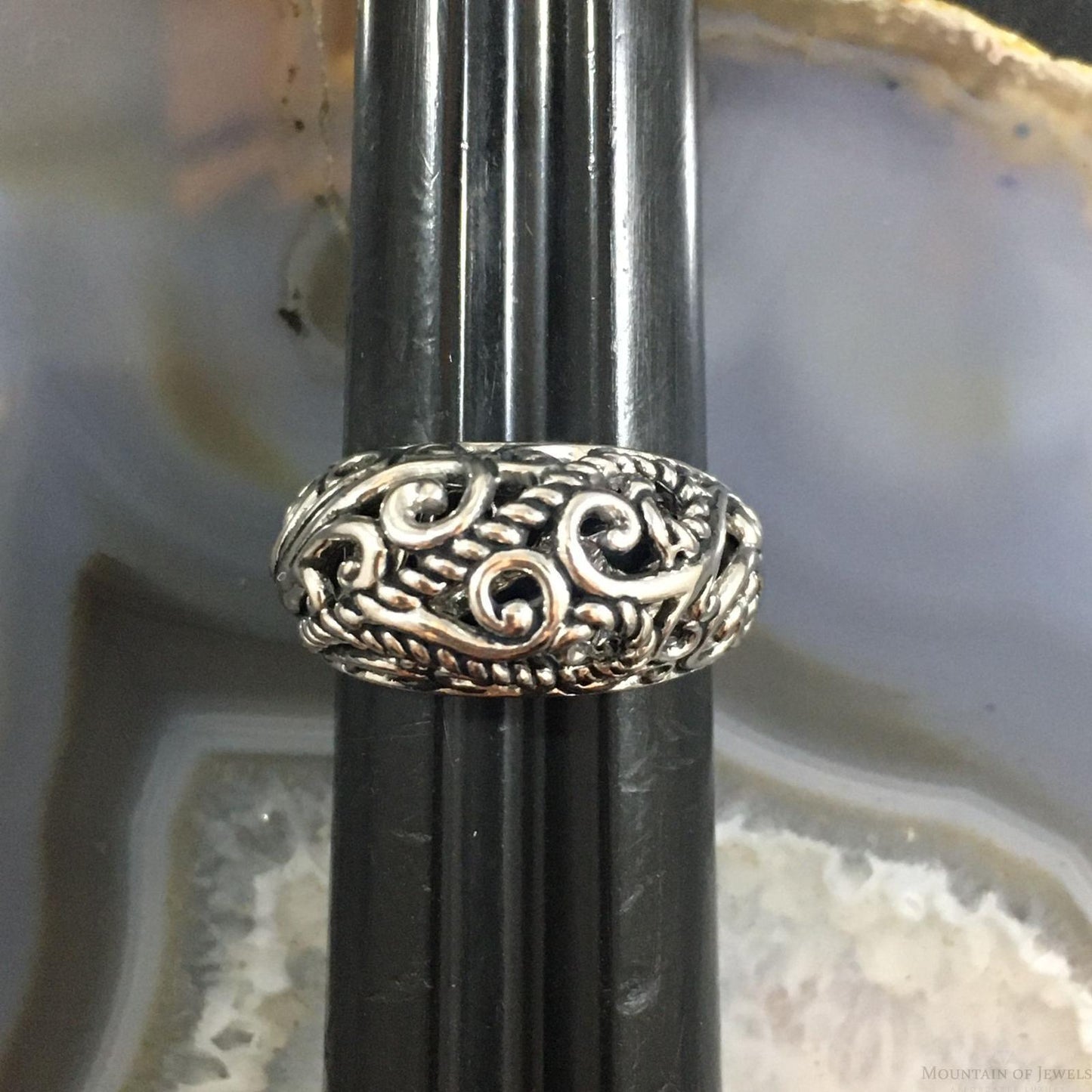 Carolyn Pollack Southwestern Style Sterling Silver Decorated Dome Ring For Women