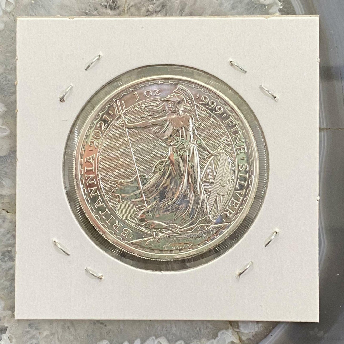 2021 UK 1.0 Ounce Britania 2 Pounds .9999 Fine Silver BU #13122-6