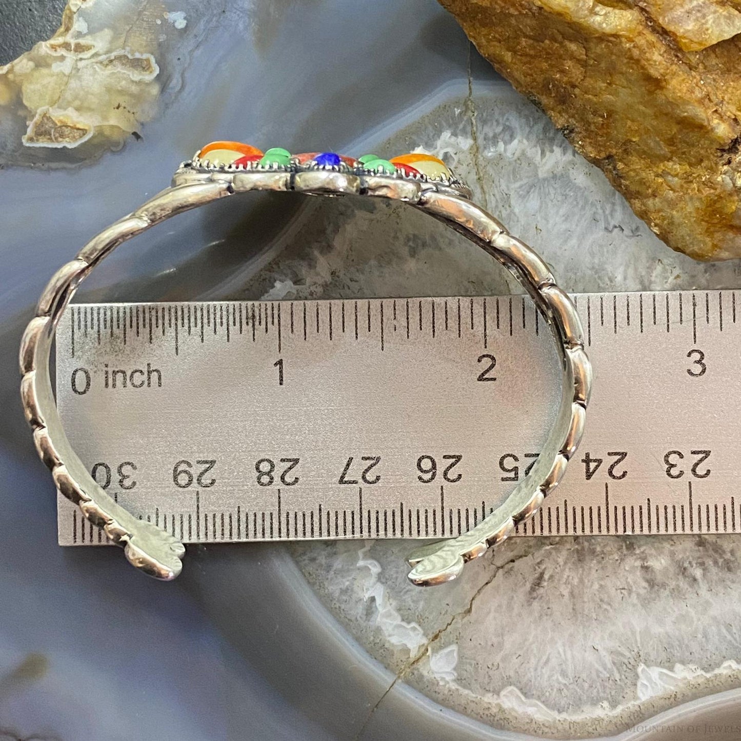 Carolyn Pollack Vintage Southwestern Style Sterling Silver Multistone Heart Bracelet For Women
