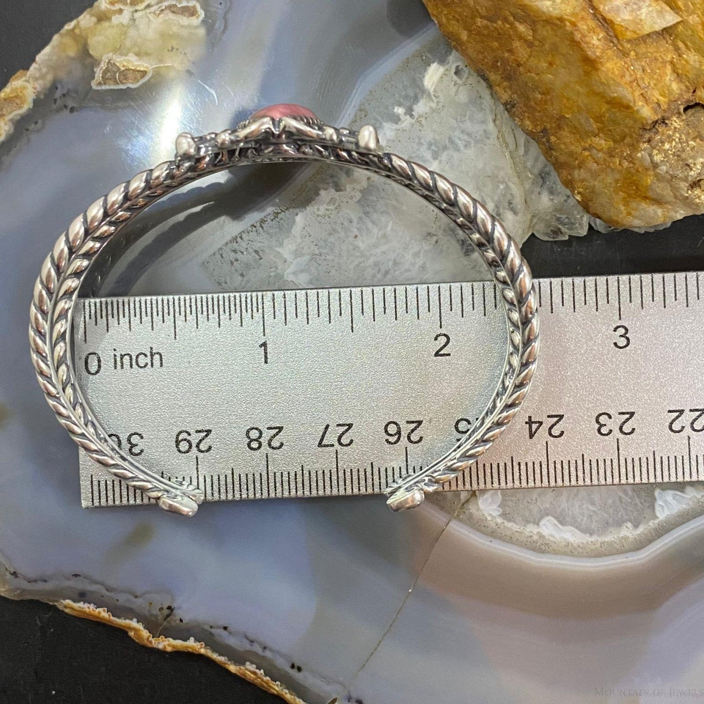 Carolyn Pollack Sterling Silver Rhodonite Butterfly Decorated Bracelet For Women
