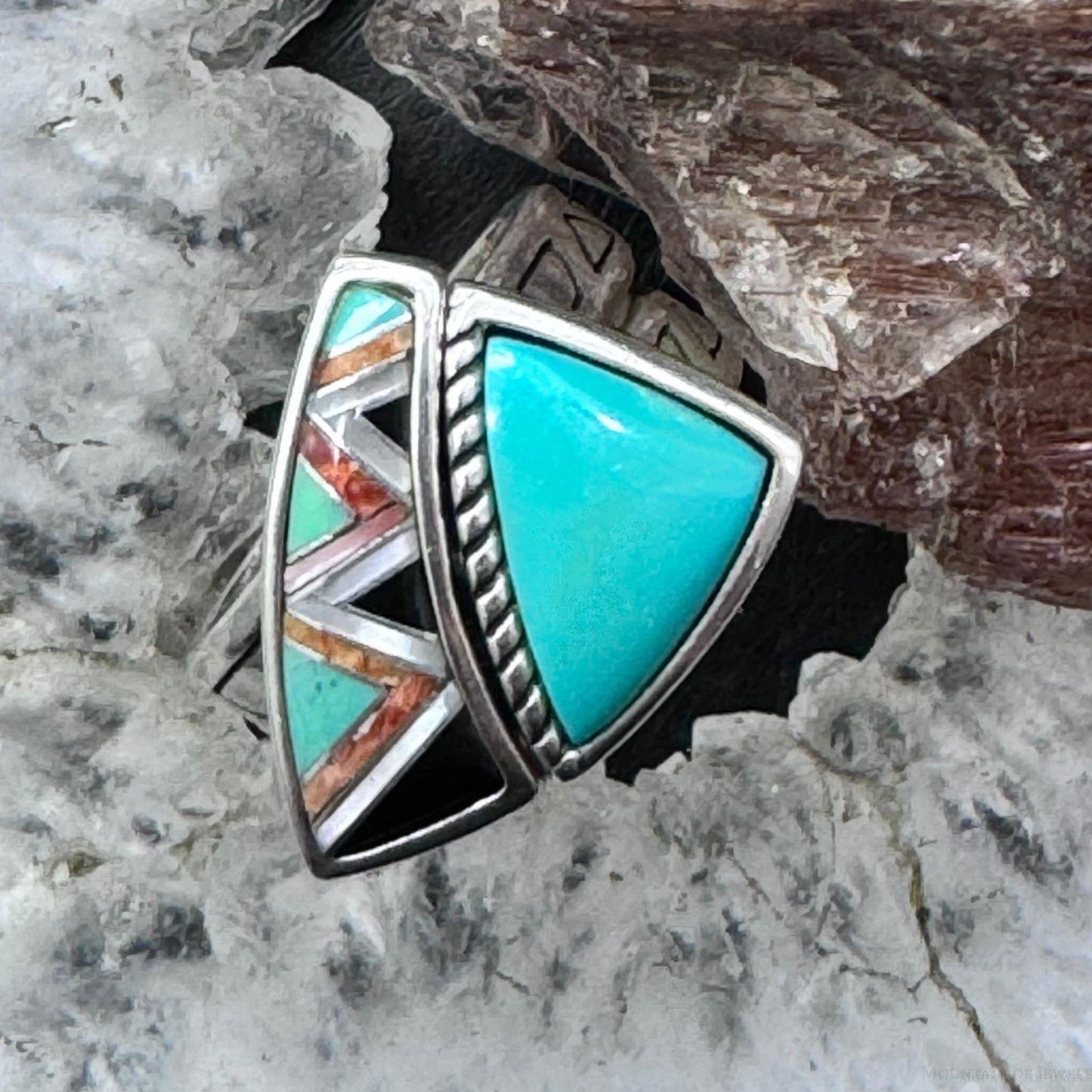 Carolyn Pollack Sterling Silver Turquoise & Multistone Inlay Stackable Rings For Women