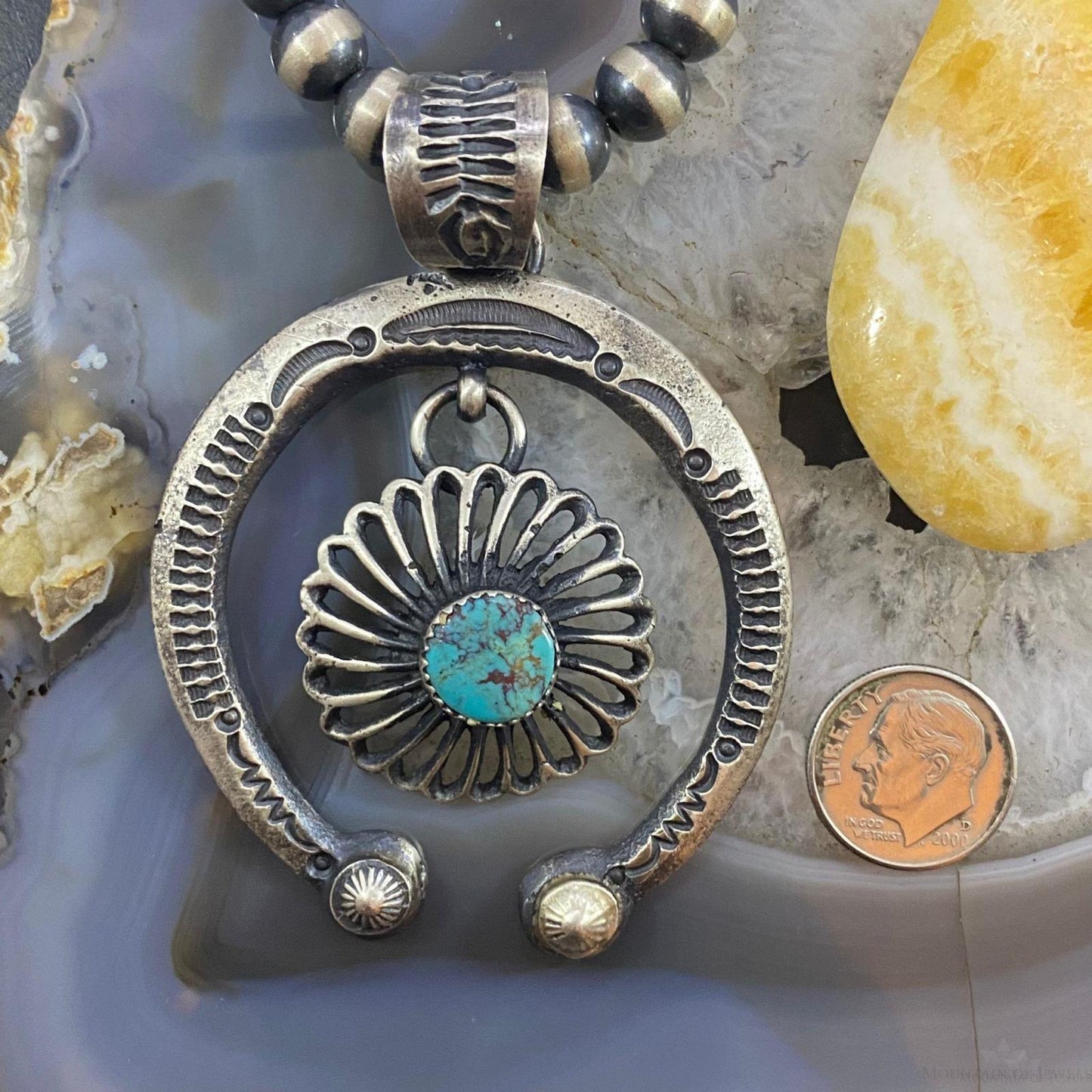Eva & Linberg Billah Sterling Silver Turquoise Decorated Naja Unisex Pendant #31