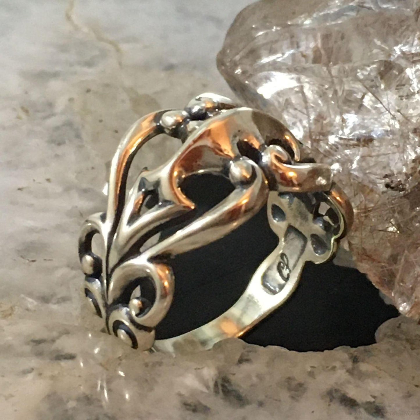 Carolyn Pollack Southwestern Style Sterling Silver Decorated Arrows Ring For Women