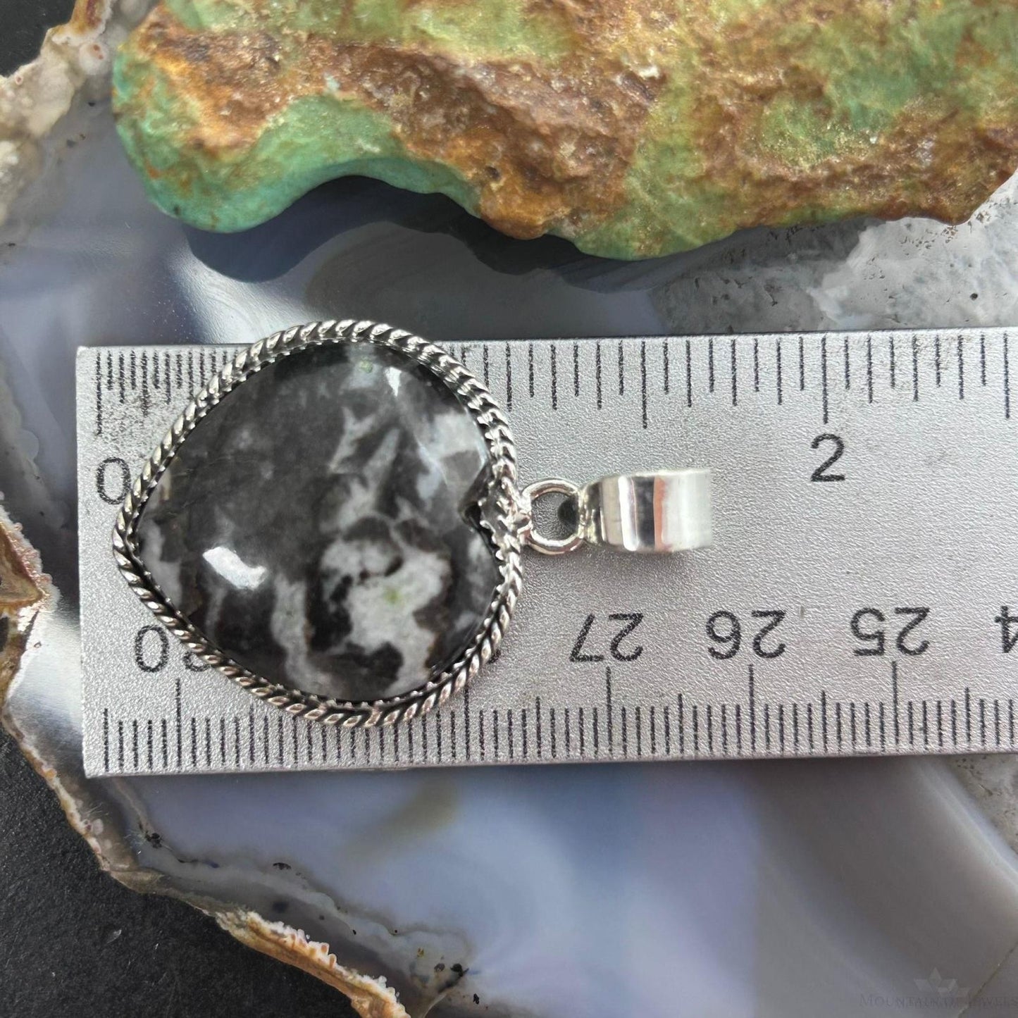 Sterling Silver Southwestern Style White Buffalo Heart Pendant For Women #1