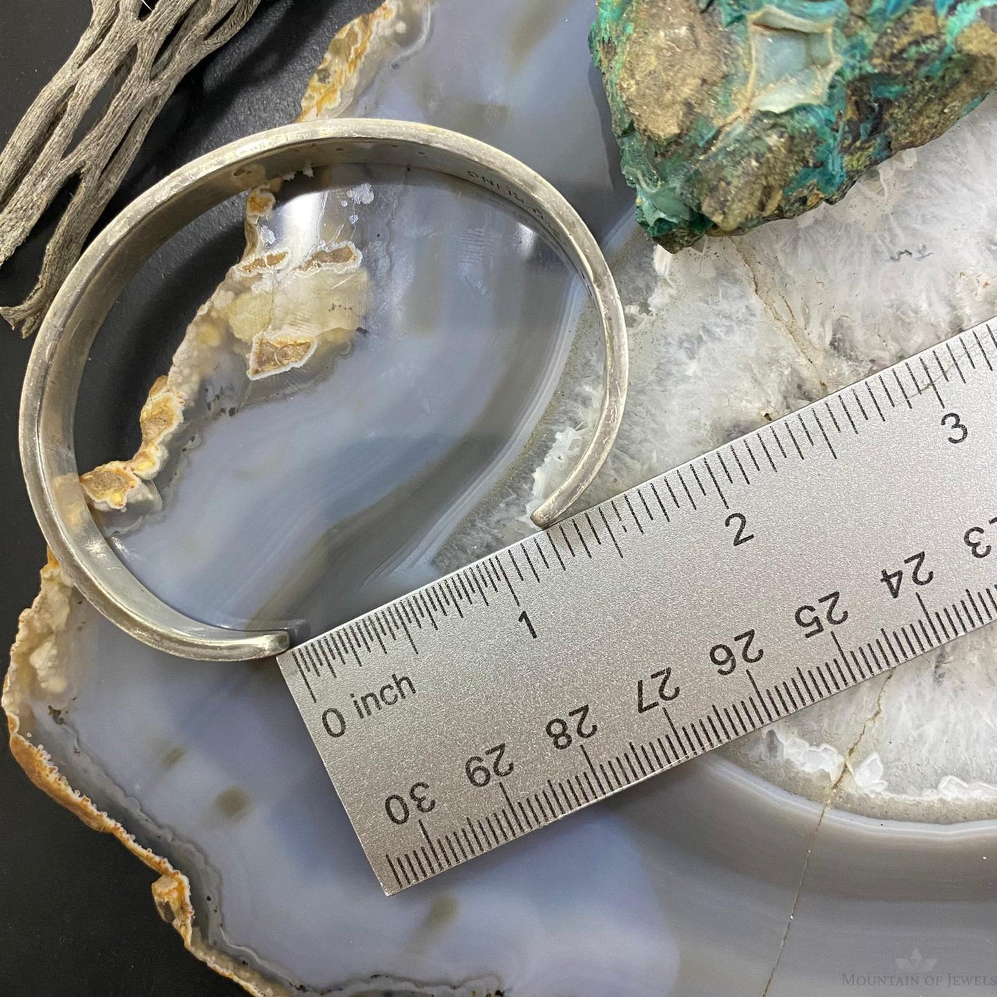 Nora Tahe Vintage Native American Sterling Silver Stamped Bracelet