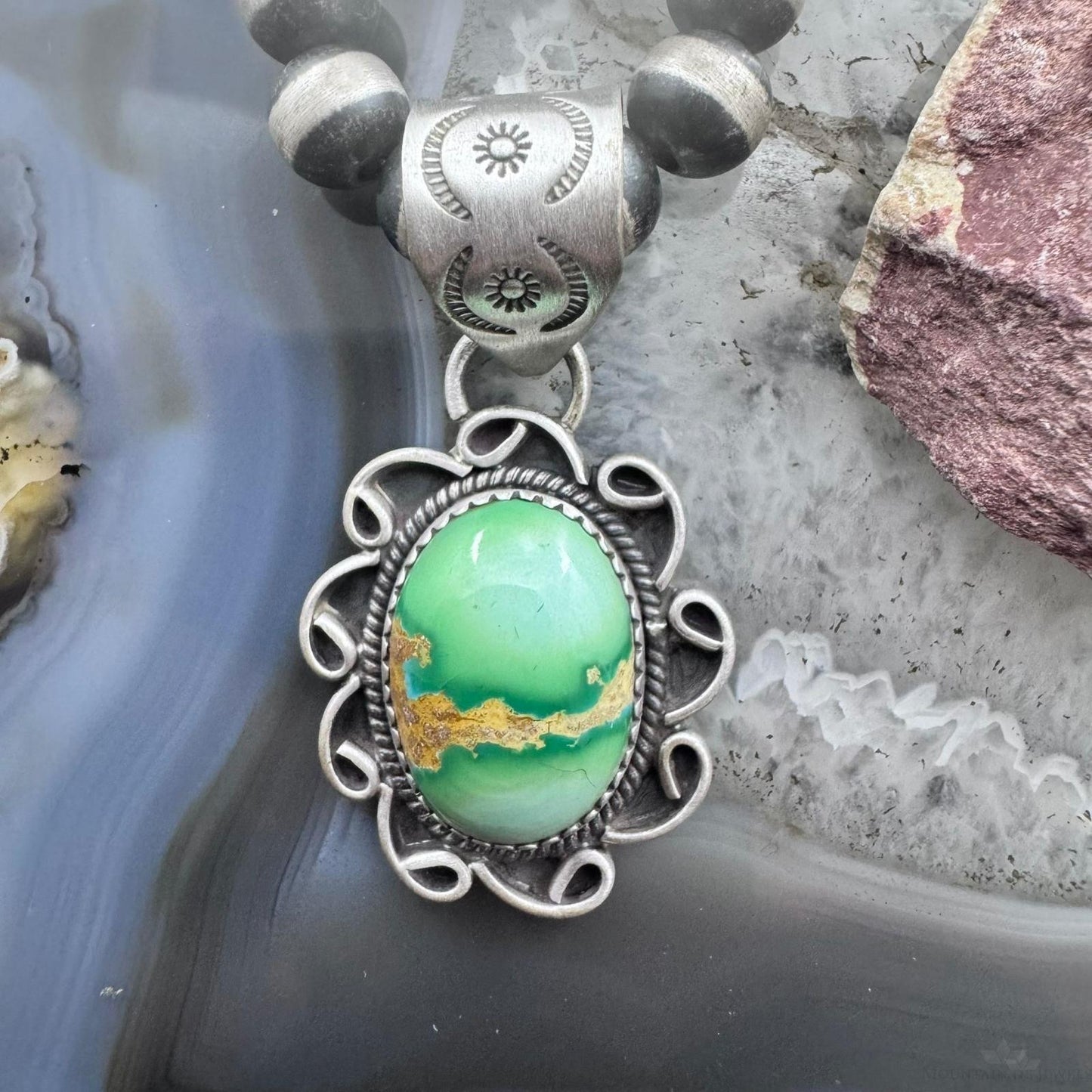 Sterling Silver Southwestern Style High Grade Sierra Bella Turquoise Pendant For Women