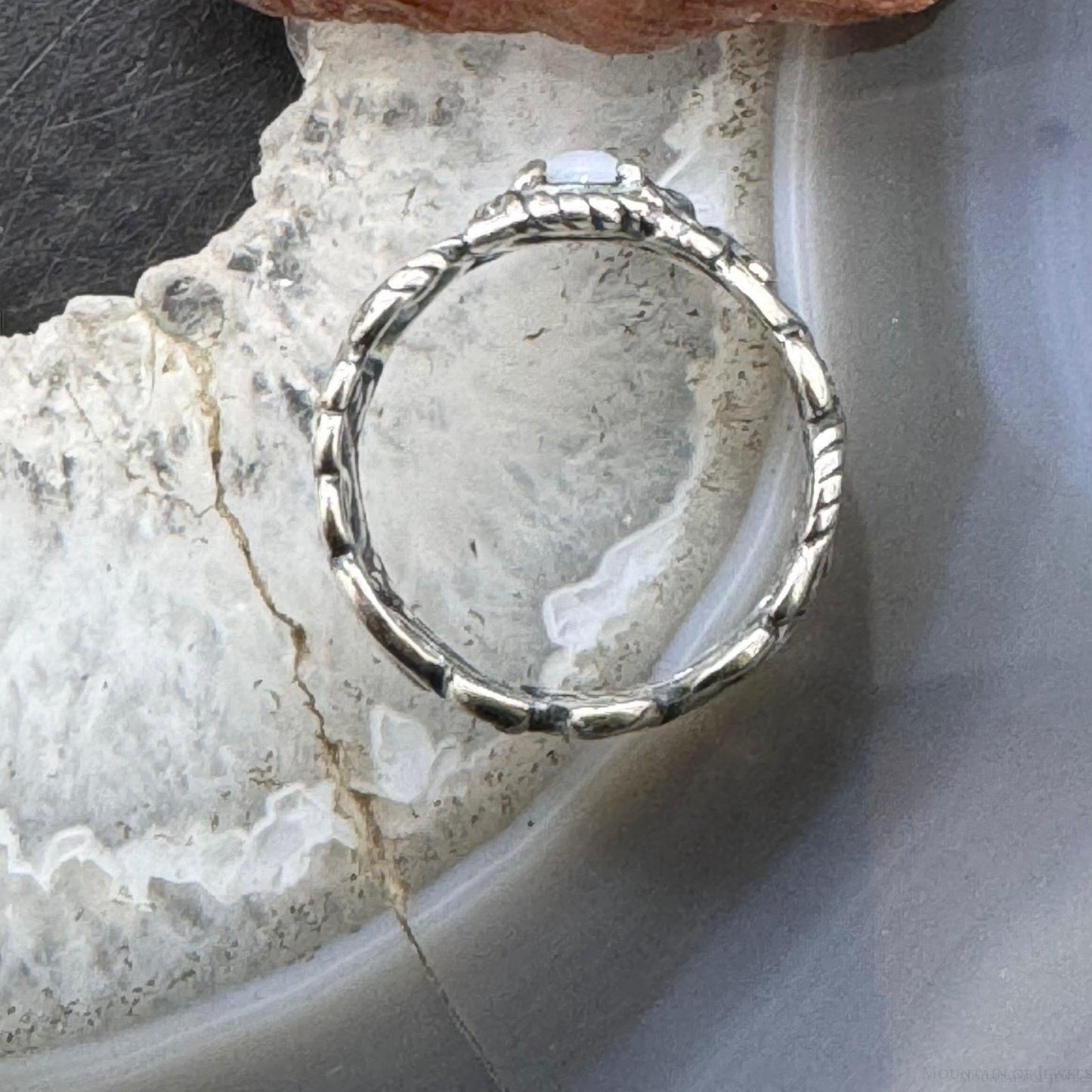 Carolyn Pollack Sterling Silver Oval Moonstone Decorated Ring For Women w/Size Variety