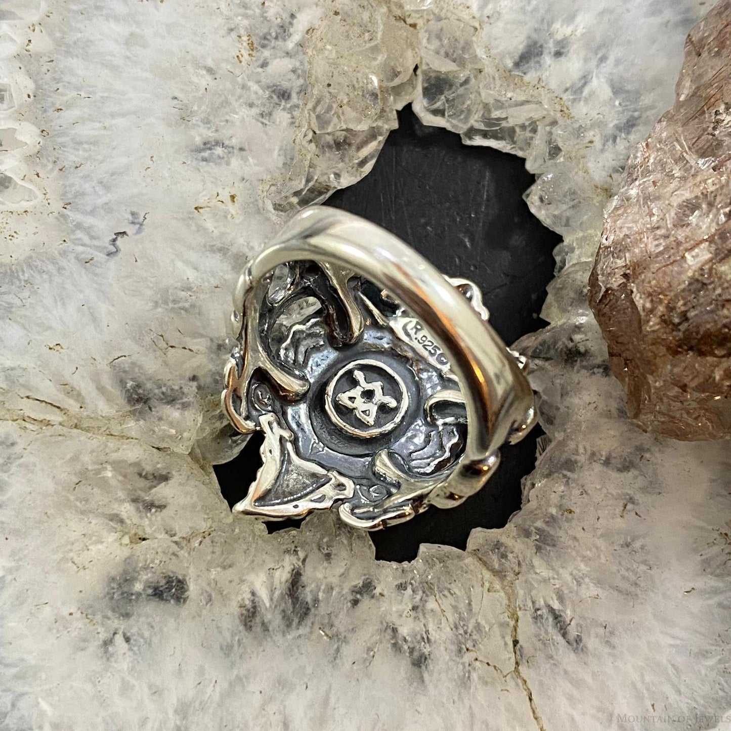 Fritz Casuse & Carolyn Pollack Southwestern Style Sterling Silver Green Turquoise Horned Toad Ring For Women