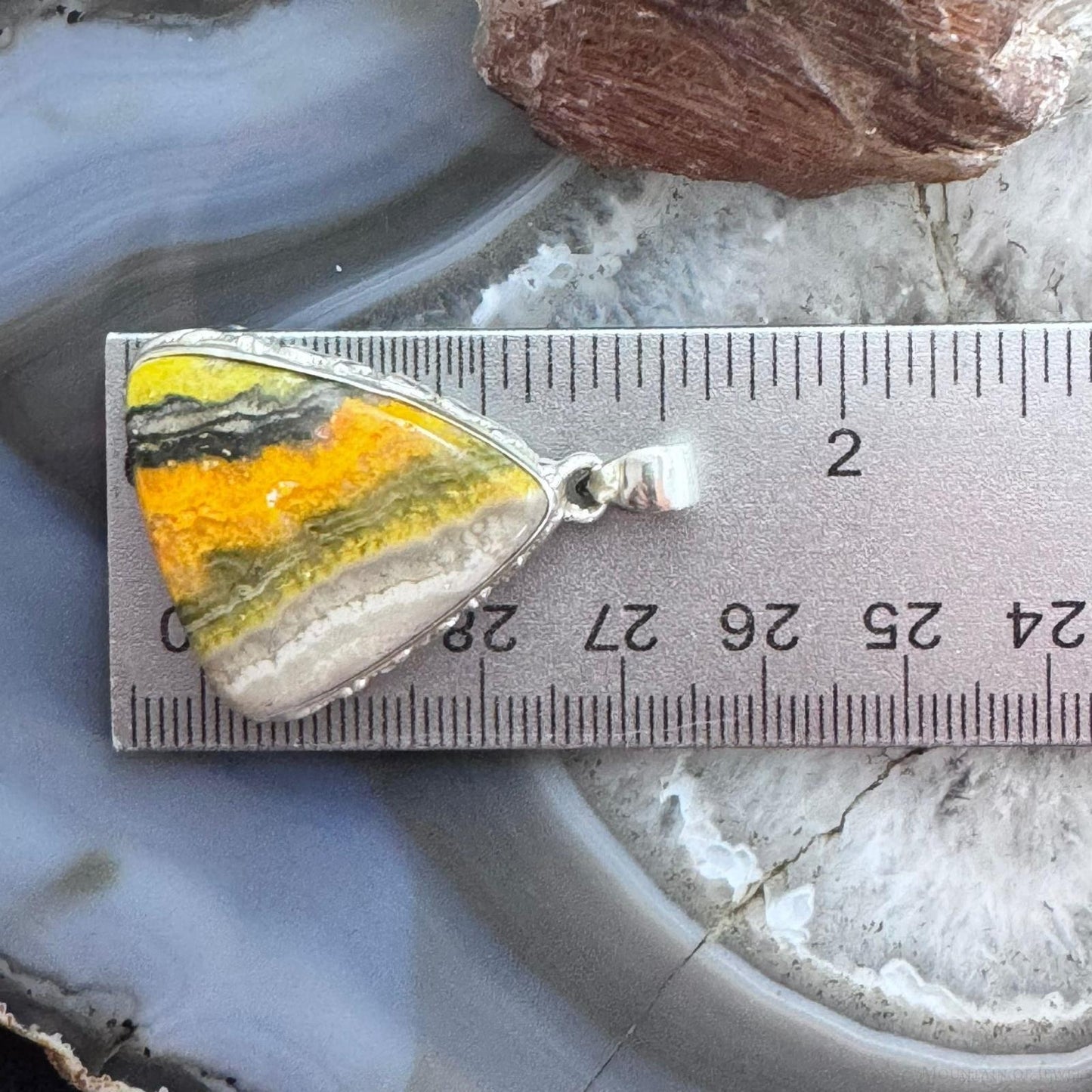 Sterling Silver Southwestern Style Triangle Eclipse Jasper Pendant For Women