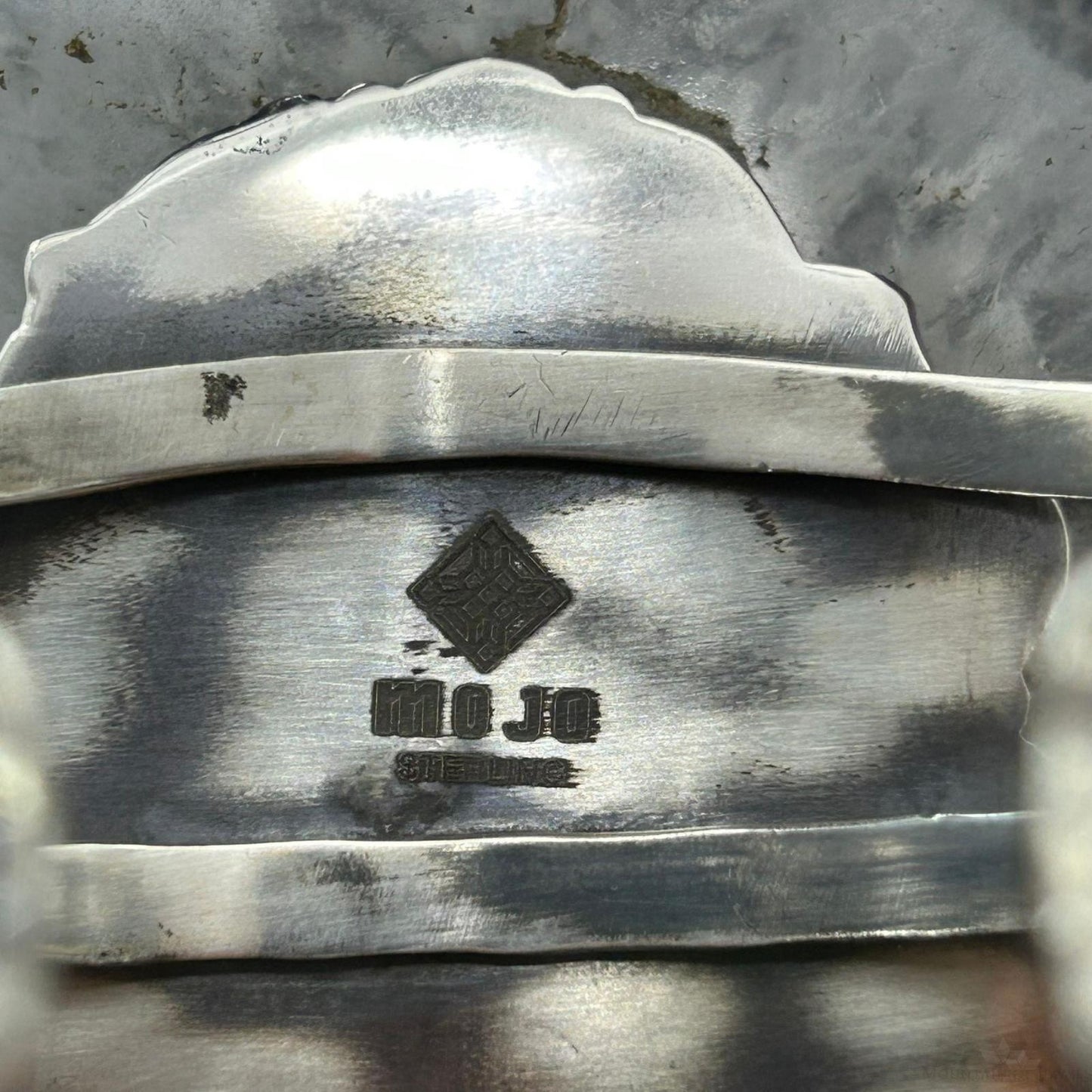 Sterling Silver Southwestern Style Large Oval Variscite Decorated Bracelet For Women