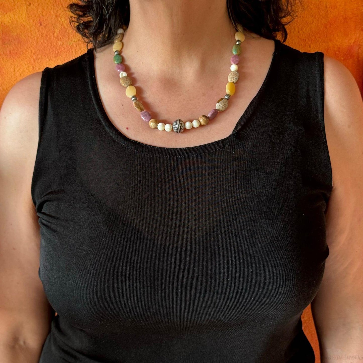 Carolyn Pollack Sterling Silver Multi Pastel Gemstone Beaded Necklace For Women
