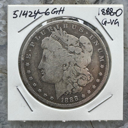 1888-O US 90% Morgan Silver Dollar G-VG #51424-6GH