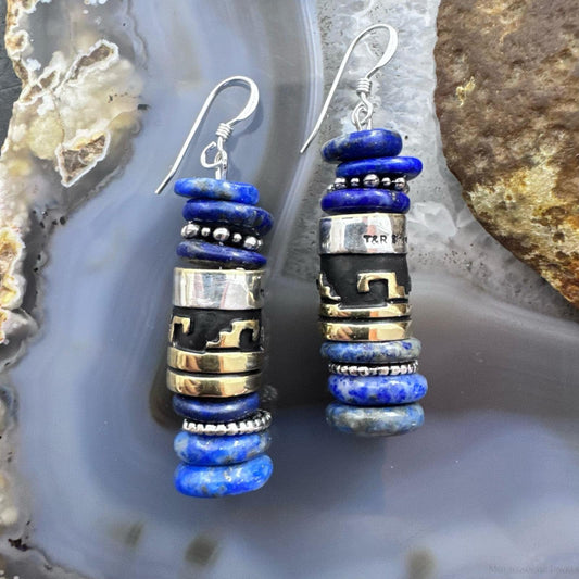Tommy & Rosita Singer Sterling Silver Lapis Lazuli Bead Dangle Earrings For Women #1