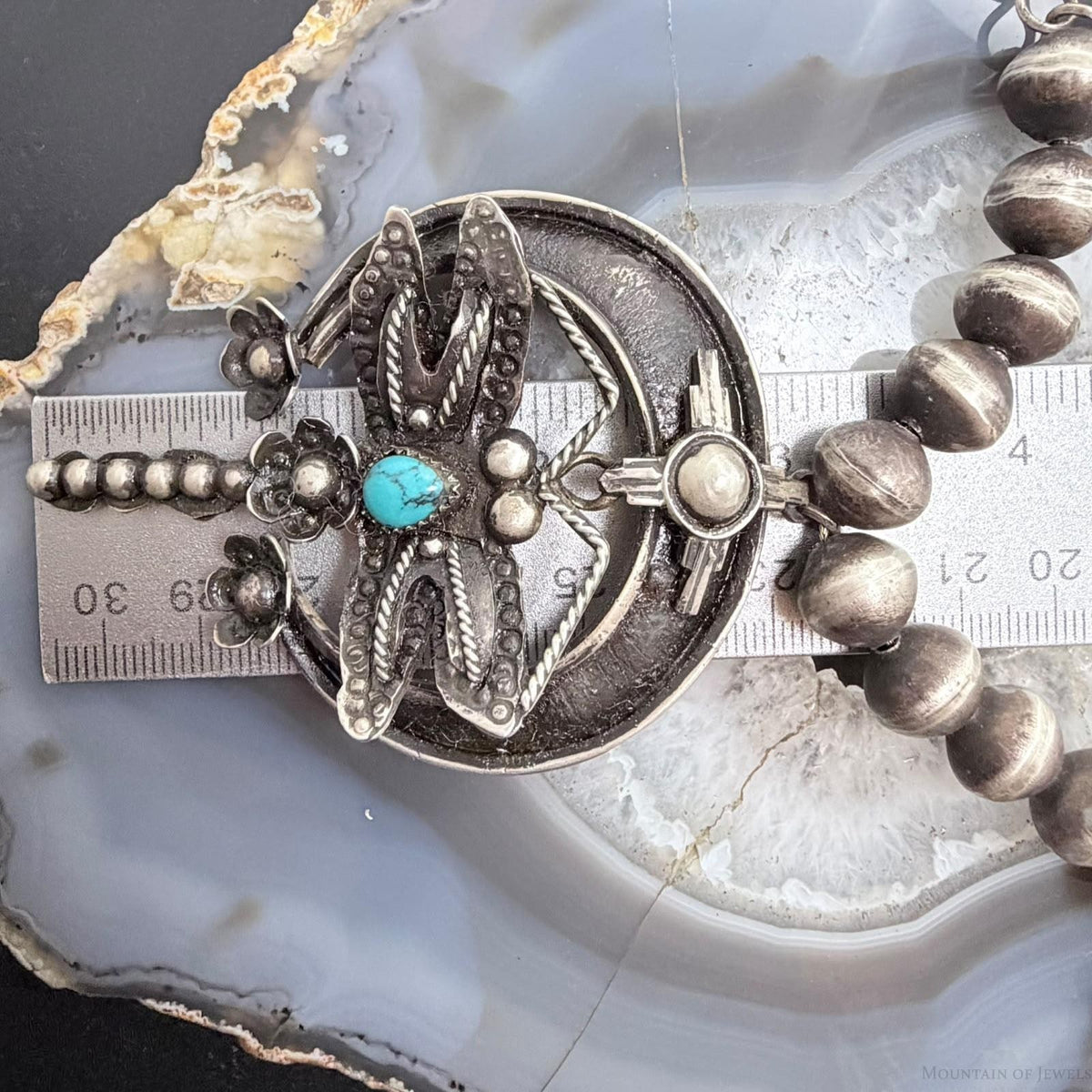 Frank Valdez Native American Sterling Silver Scorpions w/Navajo Pearl Unisex Necklace