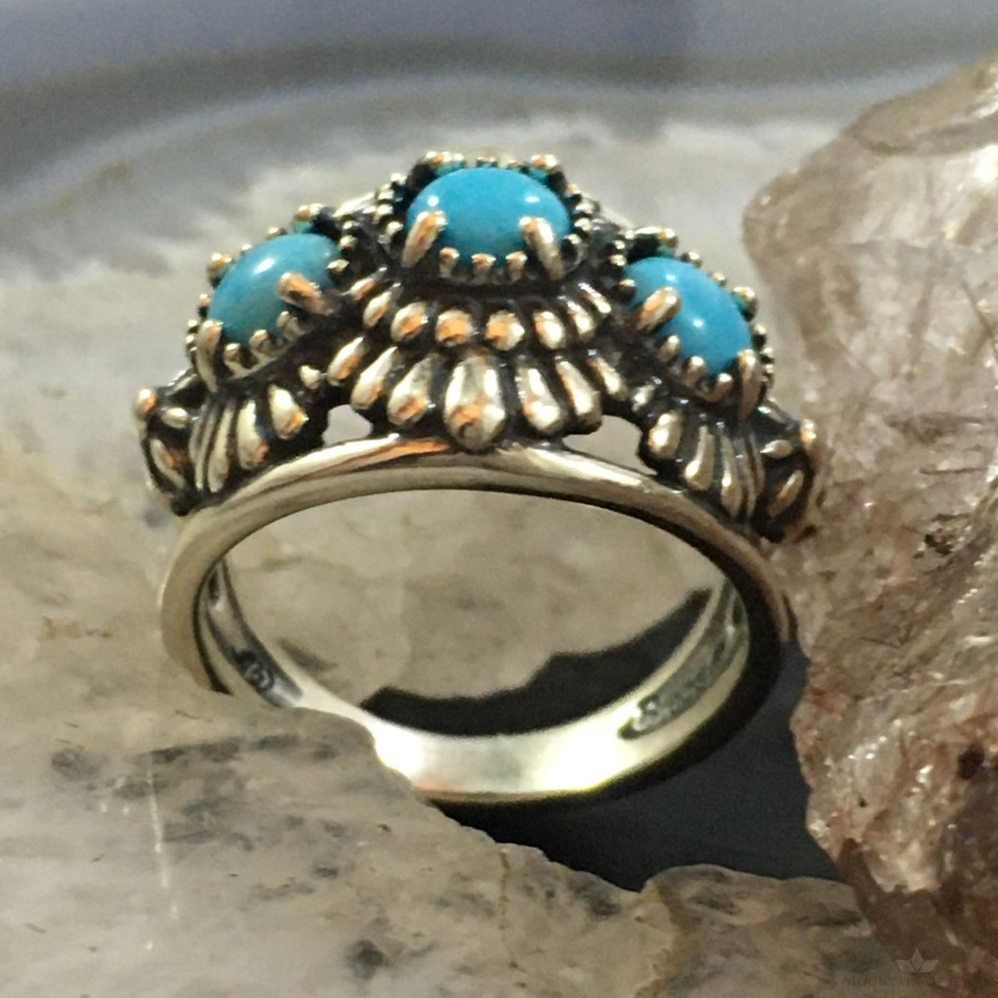 Carolyn Pollack Vintage Southwestern Style Sterling Silver Sleeping Beauty Turquoise Ring For Women