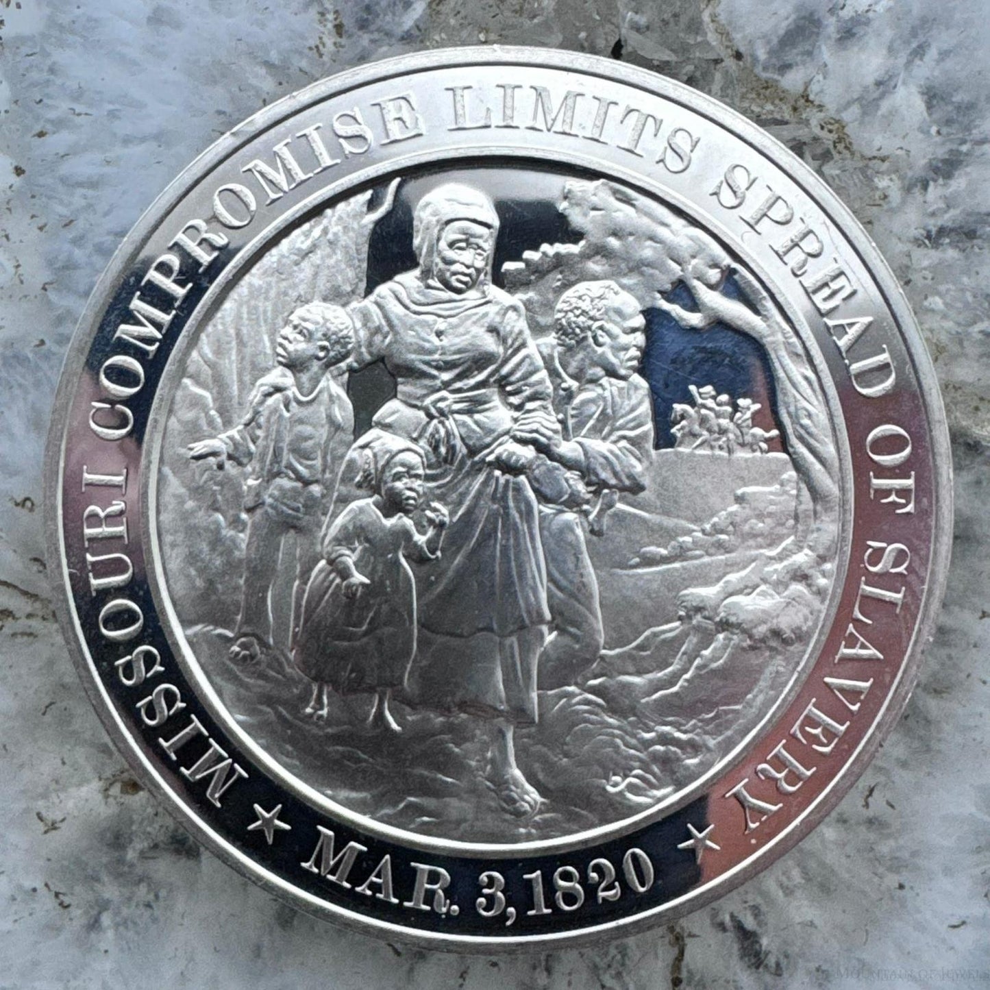 US March 3,1820 Missouri Compromise Limits Spread of Slavery .925 Silver Bullion