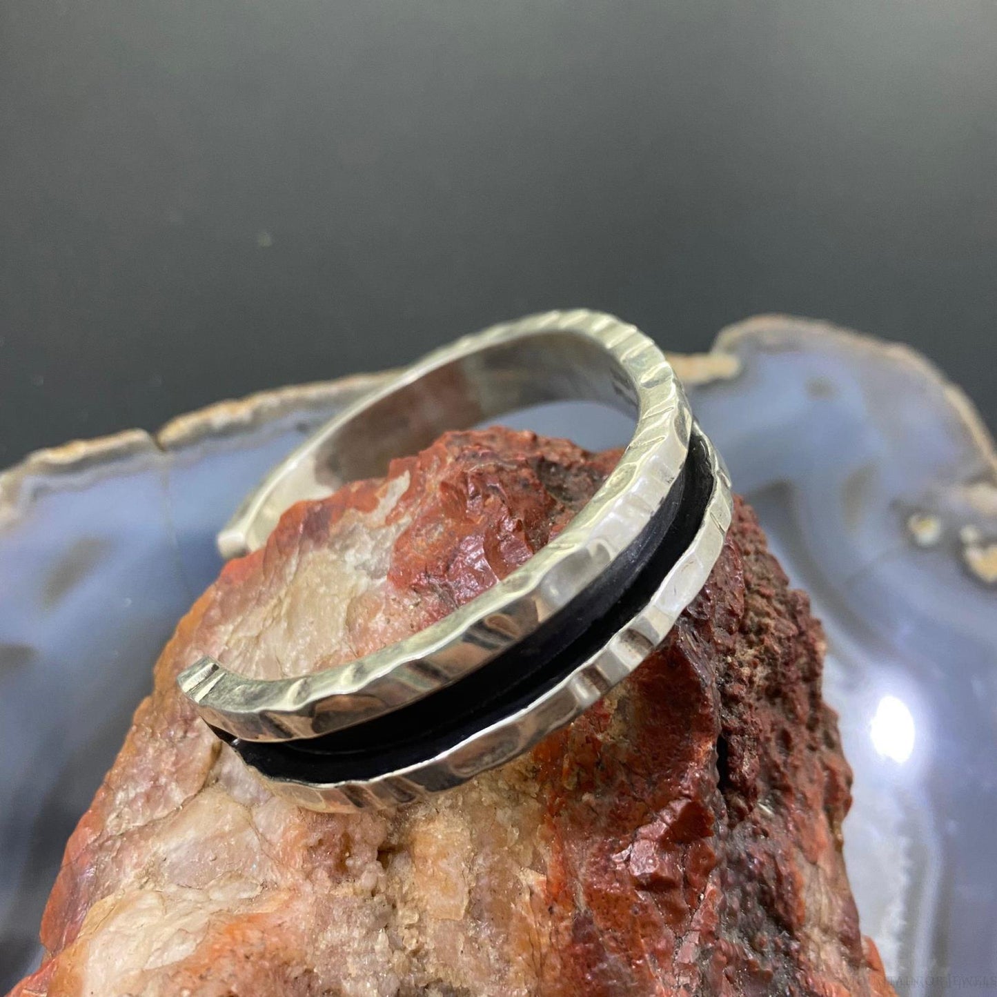 Christine Wolf Native American Style Sterling Silver Heavy Gauge & Solid Bracelet