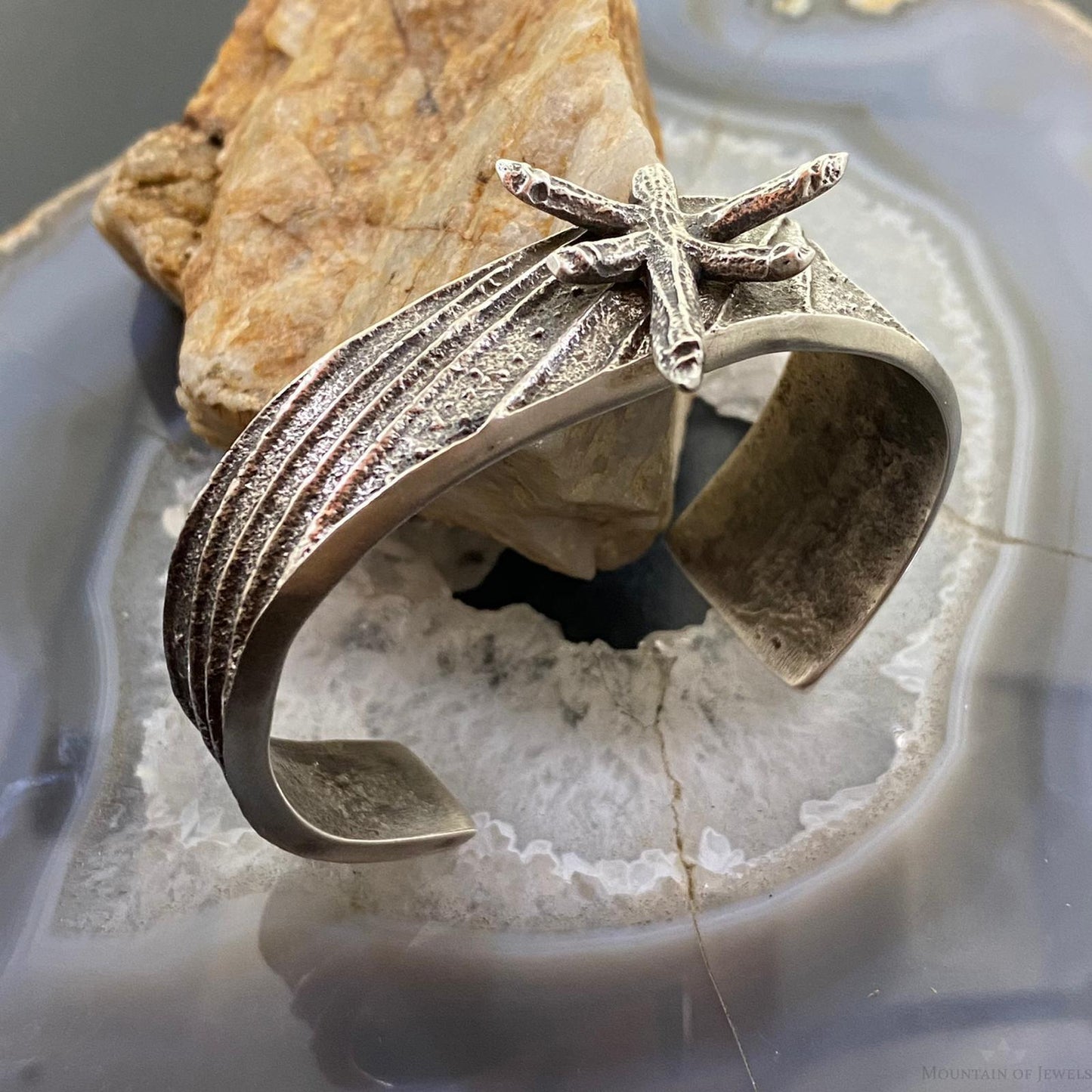 Cheyenne Custer Sterling Silver Tufa Cas Dragonfly Tapered Bracelet For Women