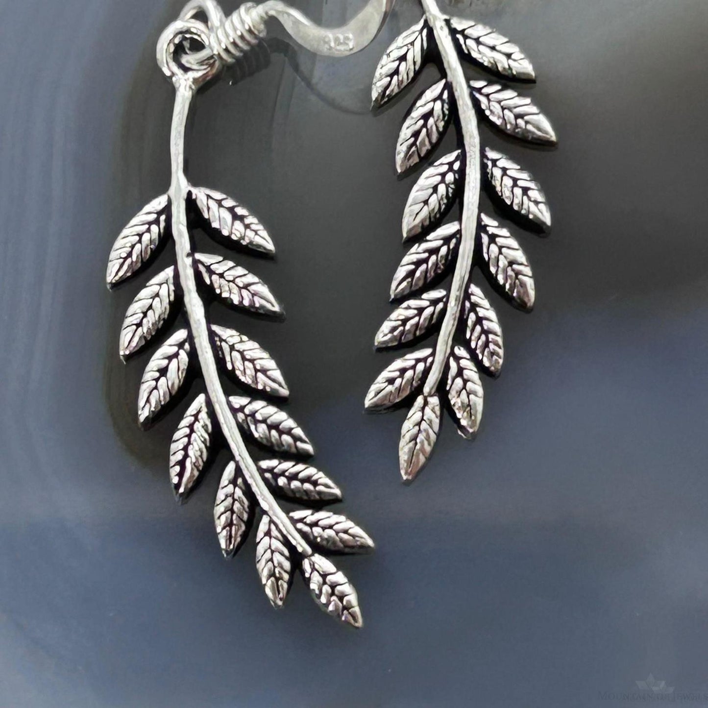 Sterling Silver Leaf Design Fashion Dangle Earrings For Women