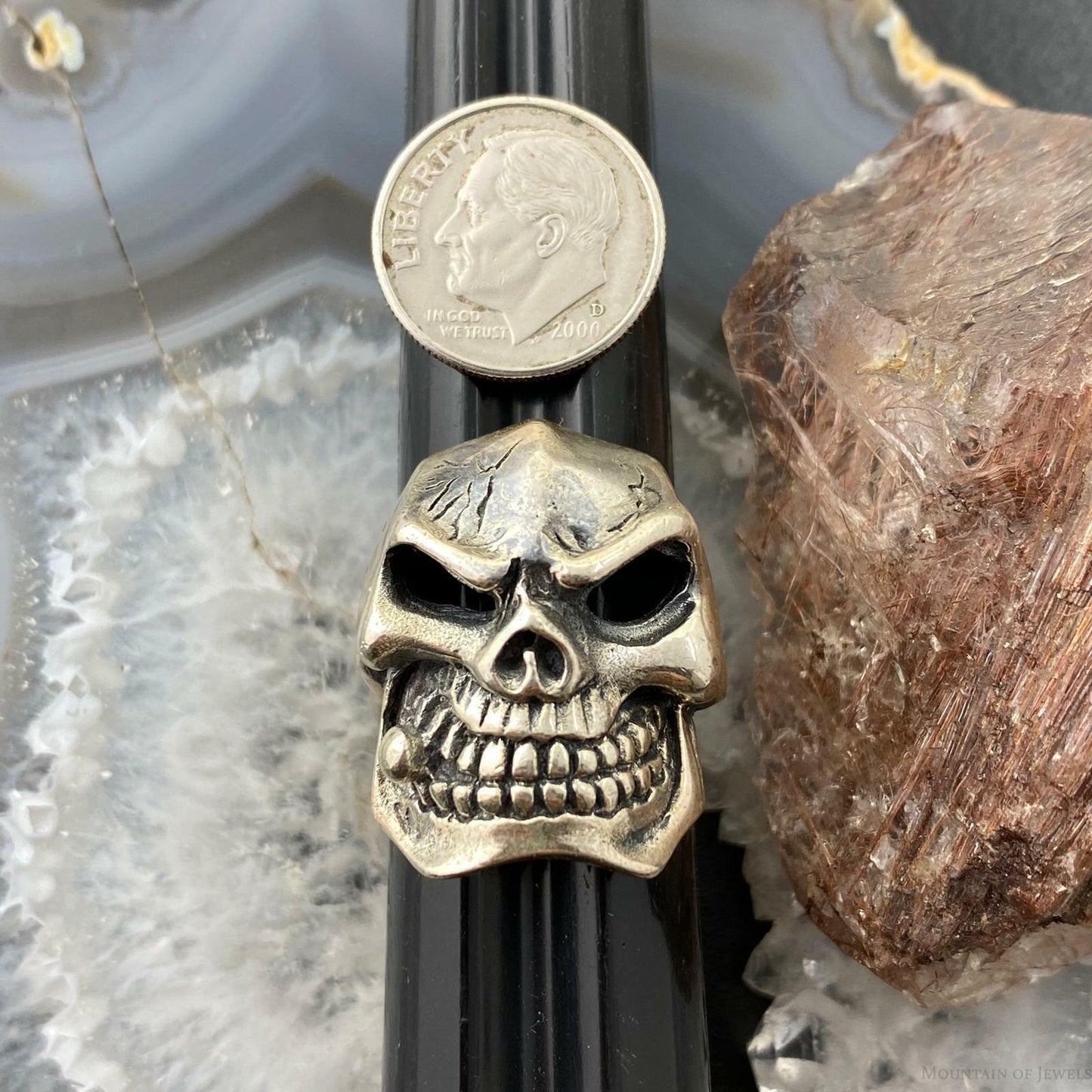 Sterling Silver Skull Ring Size 8 Men/Women 16.5 gr For Biker/ Rock N Roll