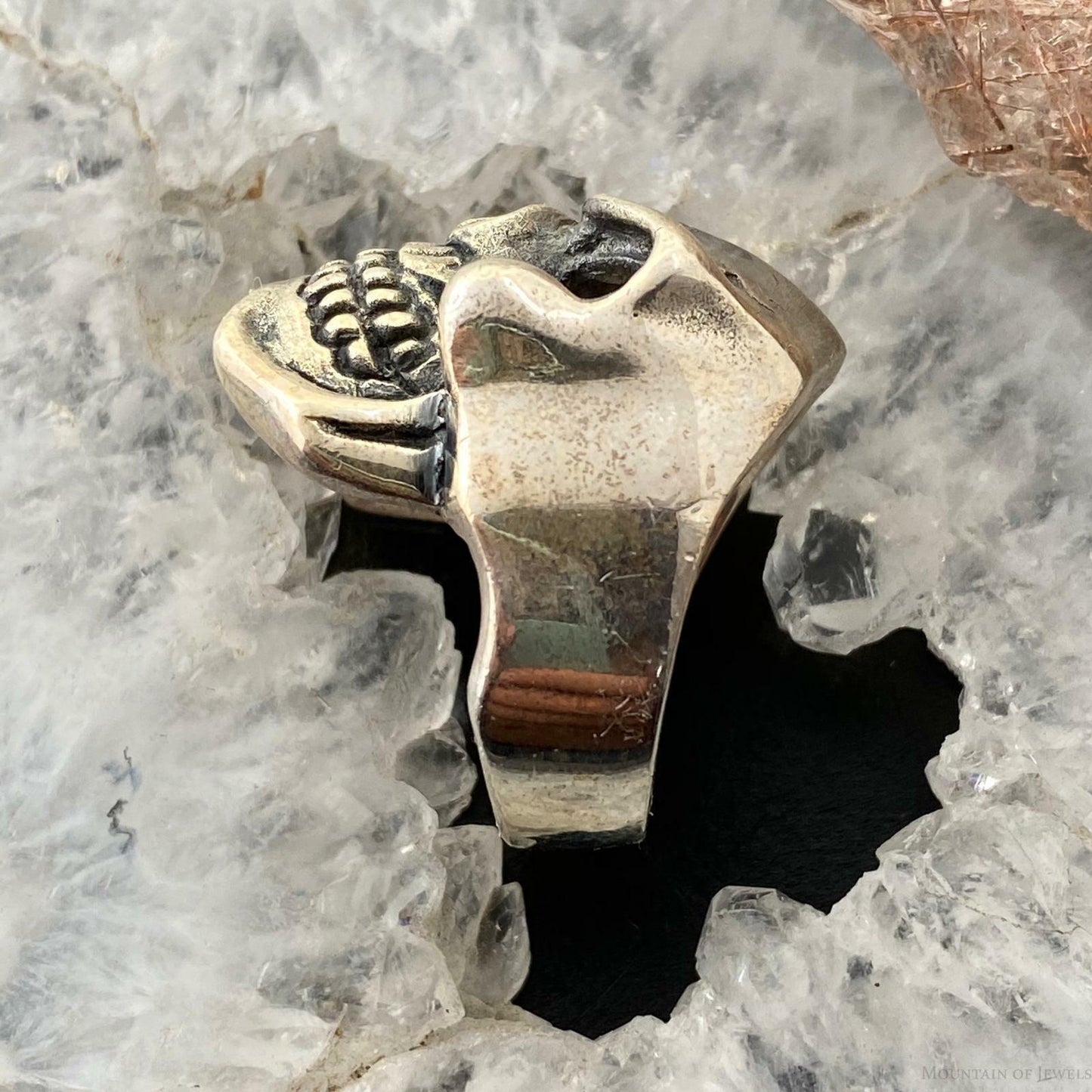 Sterling Silver Skull Ring Size 8 Men/Women 16.5 gr For Biker/ Rock N Roll