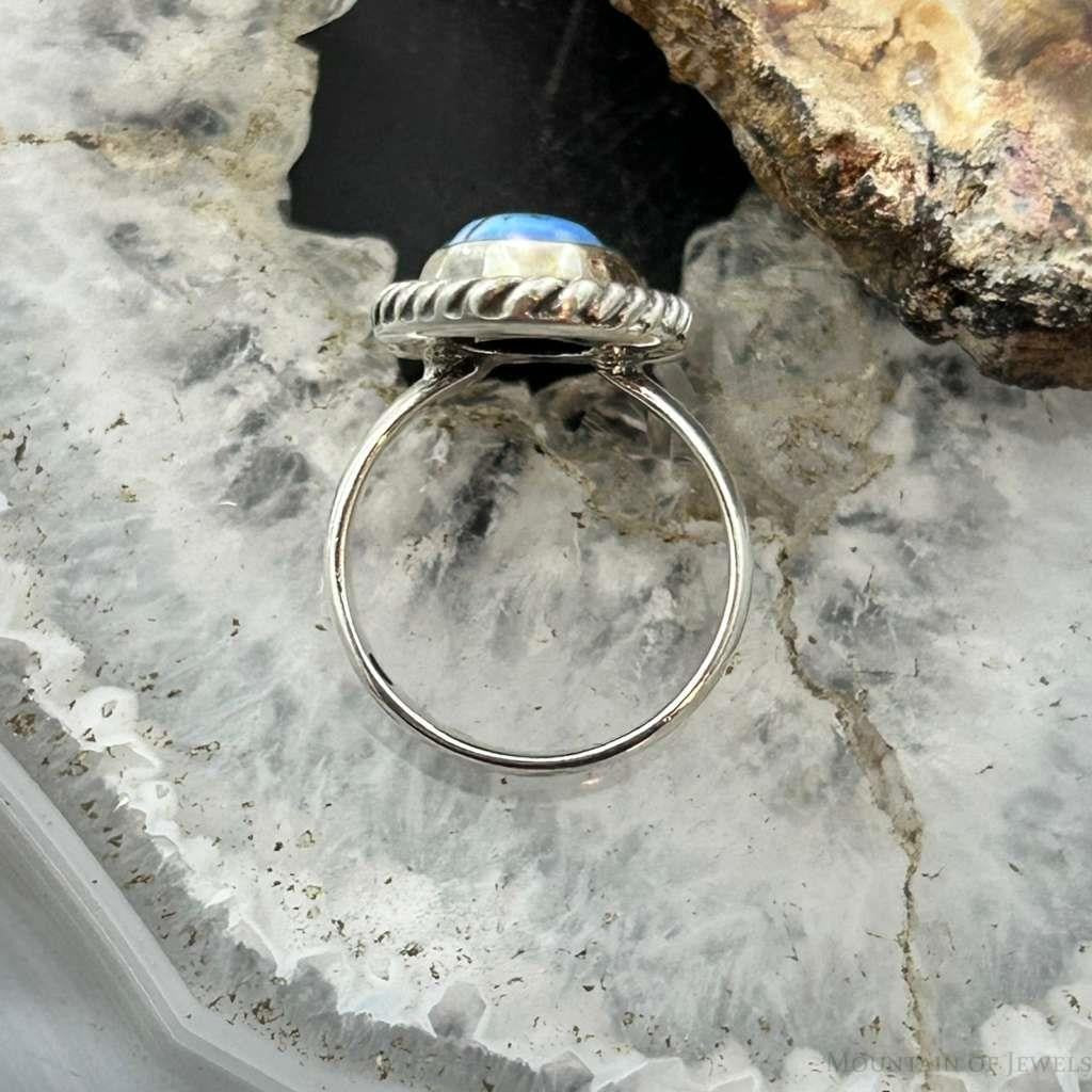 Sterling Silver Southwestern Style Double Golden Hill Turquoise Ring Size 5 For Women