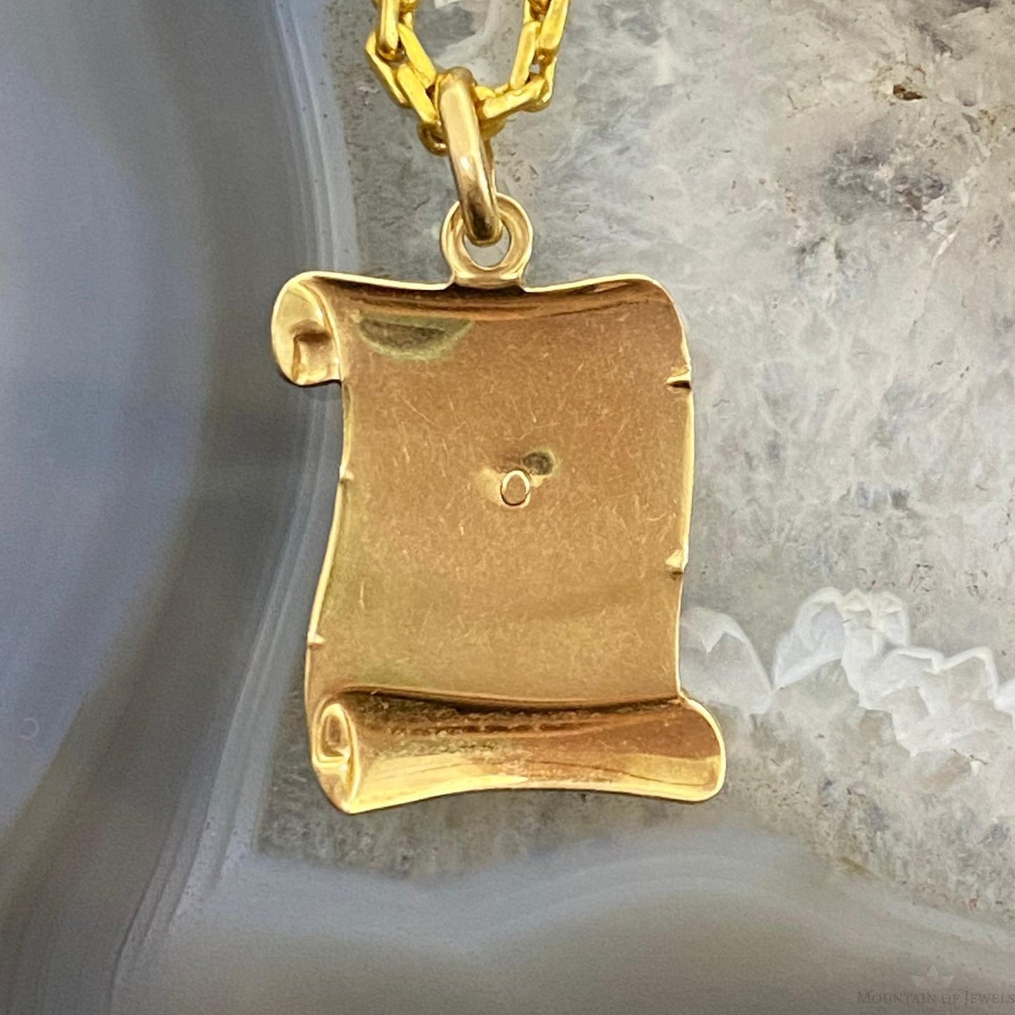 14K Yellow Gold Jesus and the Holy Scrolls Unisex Pendant