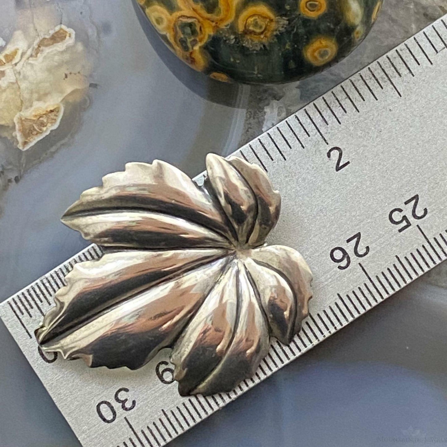 Vintage Sterling Silver Leaf Shaped Brooch By Jewelart