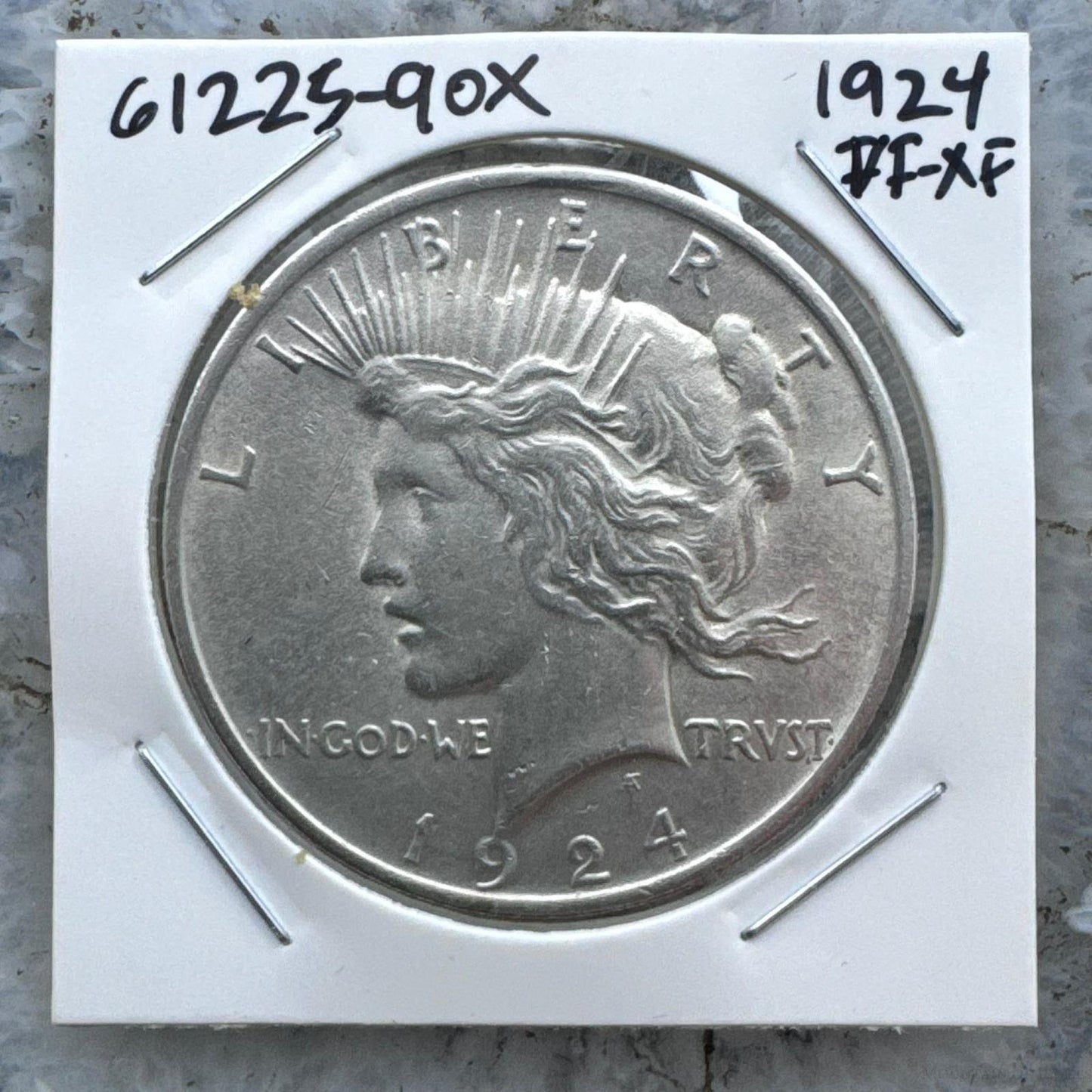 1924 US 90% Peace Silver Dollar VF-XF #61225-9OX LUSTER