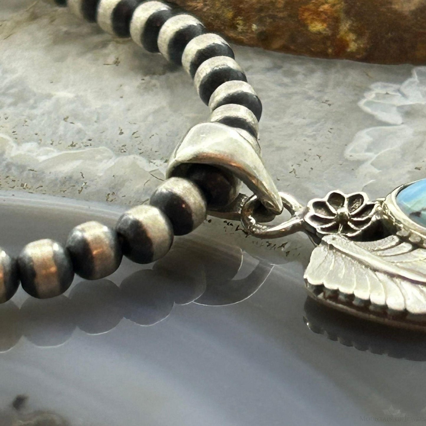 Sterling Silver Southwestern Style Triangular Golden Hill Turquoise Pendant For Women