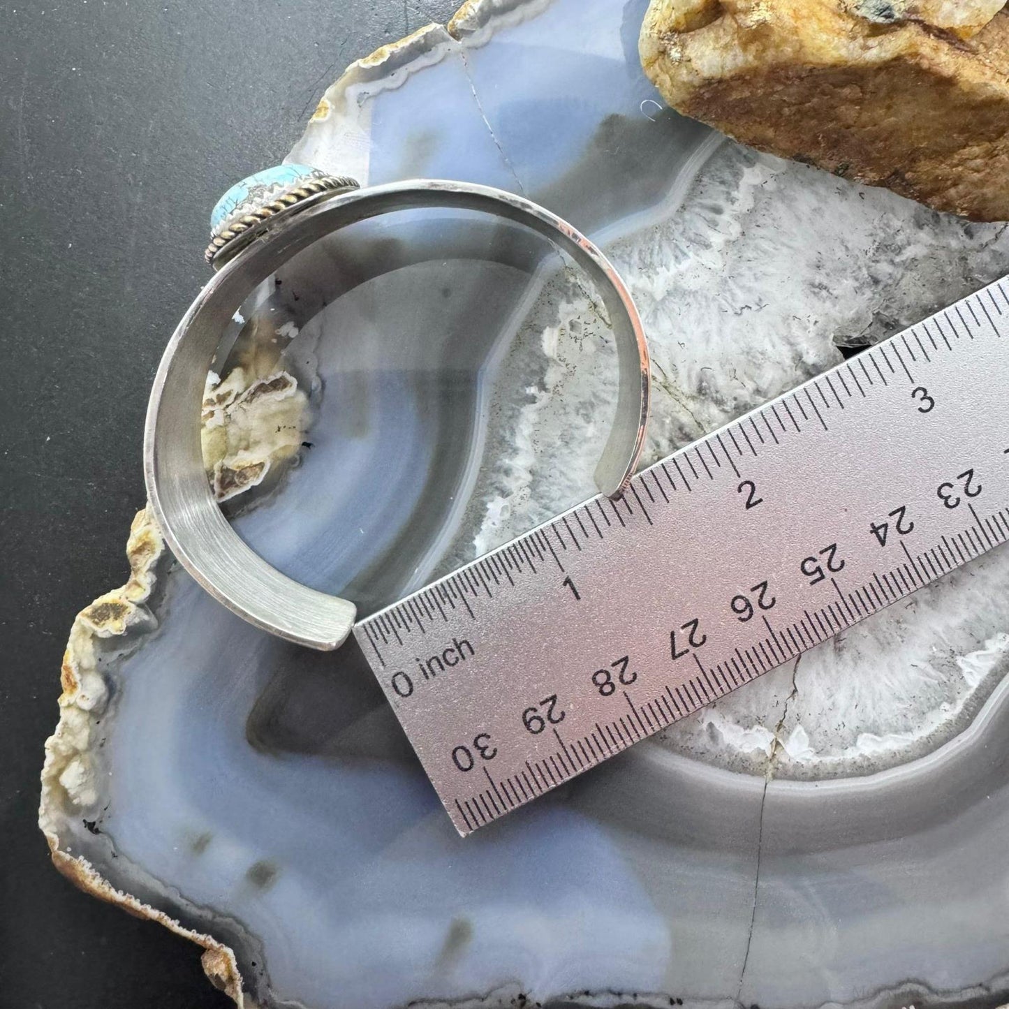 Anthony Lujan Taos Pueblo Vintage Sterling Natural Turquoise Bracelet For Women
