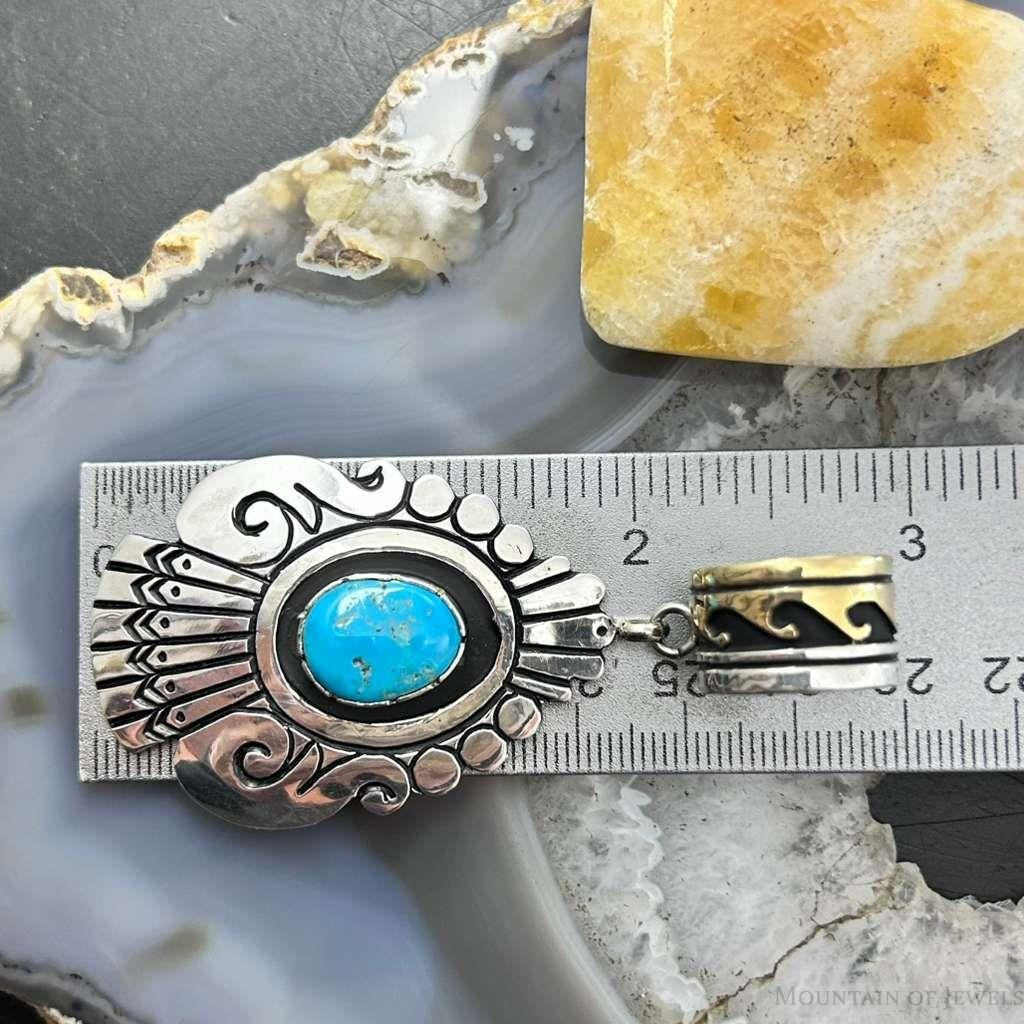 Tommy & Rosita Singer Sterling Silver Overlay w/Turquoise Unisex Pendant #1
