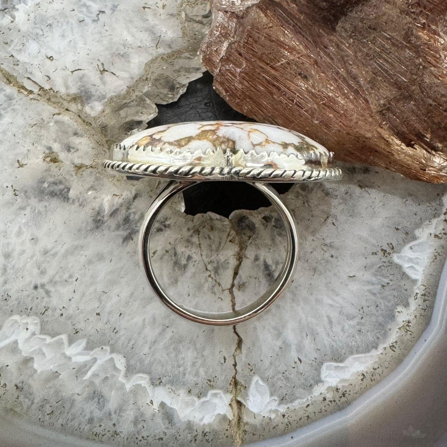 Sterling Silver Southwestern Style Wild Horse Heart Shape Ring Size 6 For Women